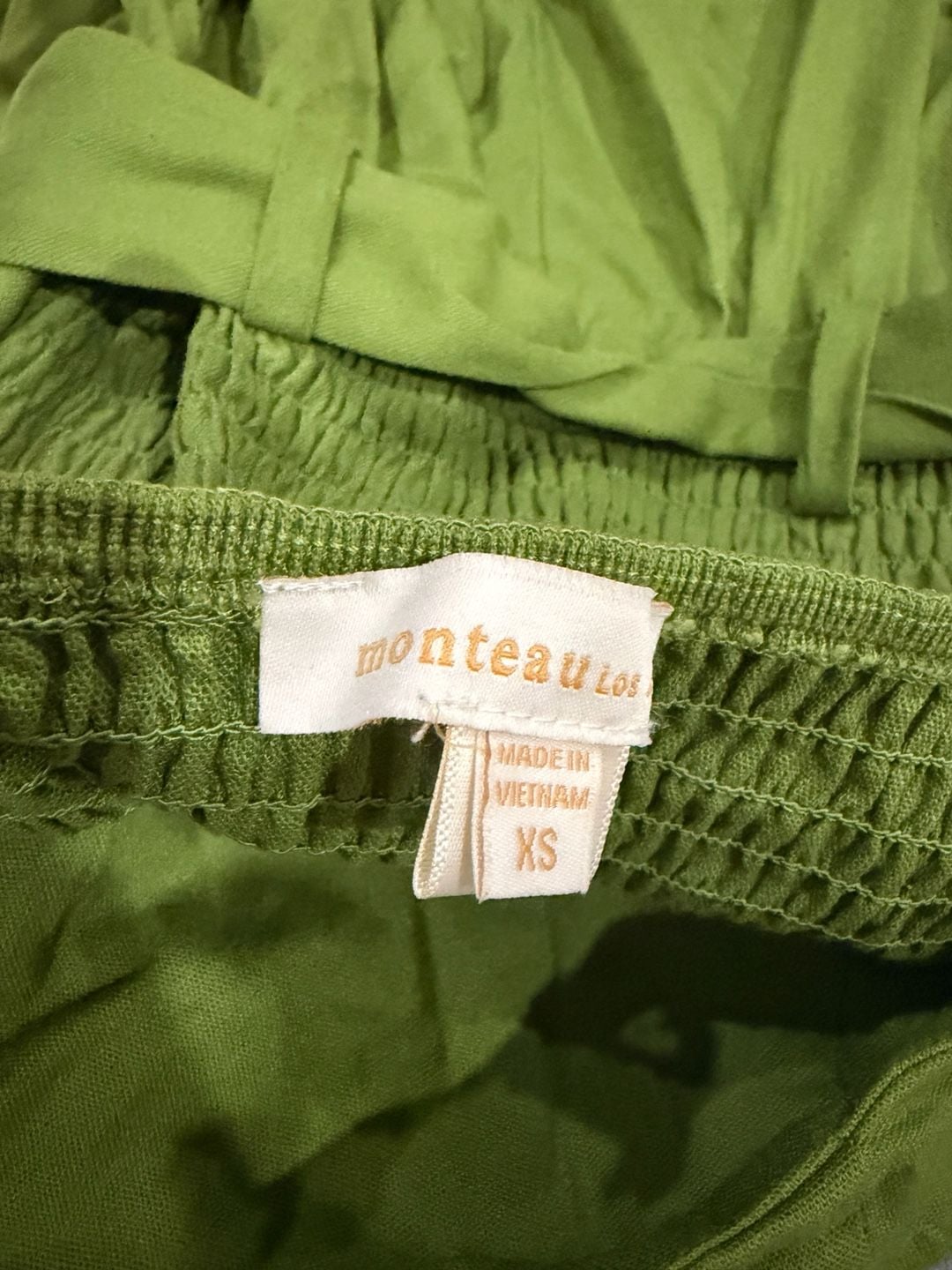 Monteau Los Angeles Jumpsuit Size XS Green Strapless Belted Wide Leg 5