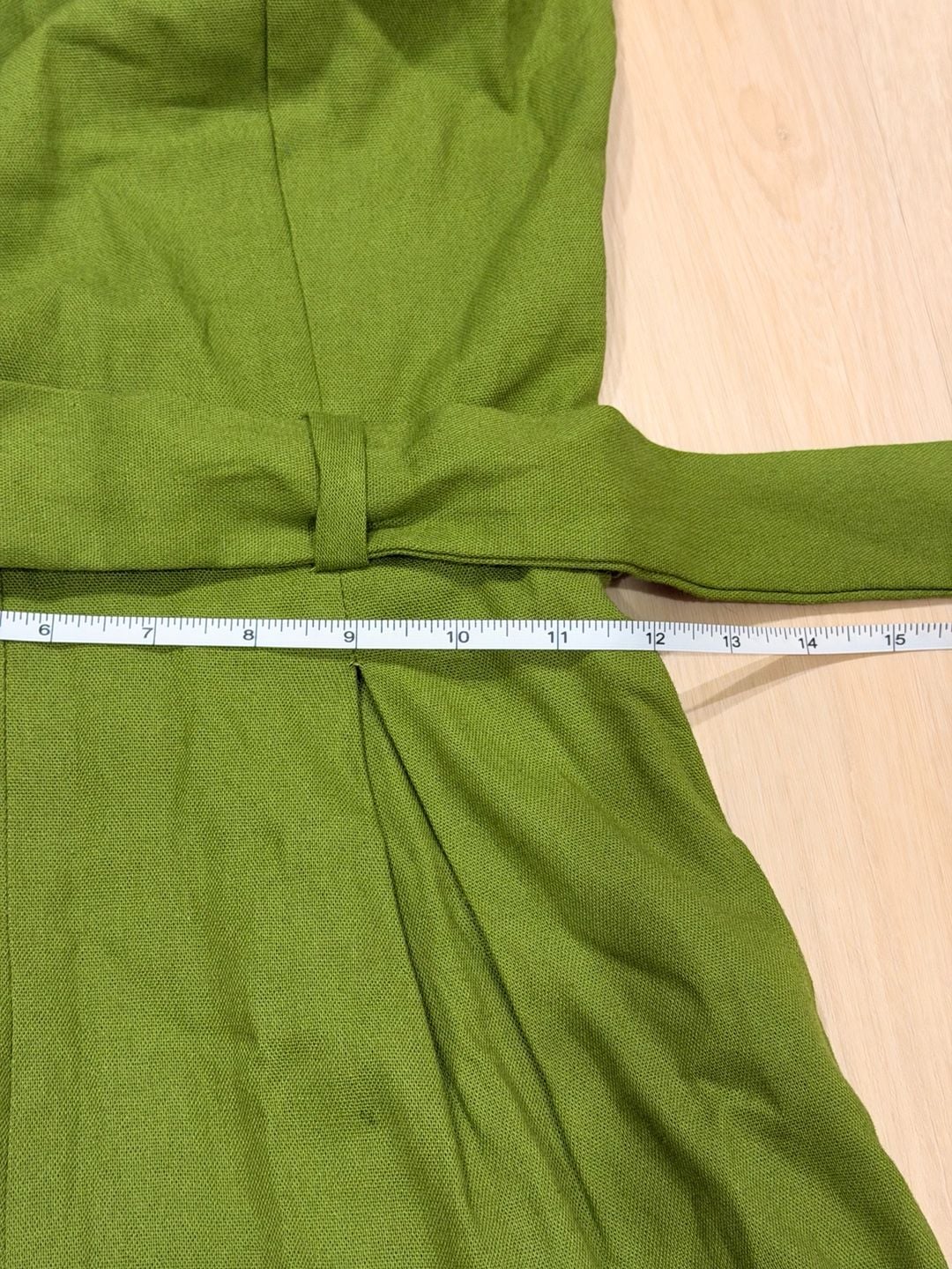 Monteau Los Angeles Jumpsuit Size XS Green Strapless Belted Wide Leg 6