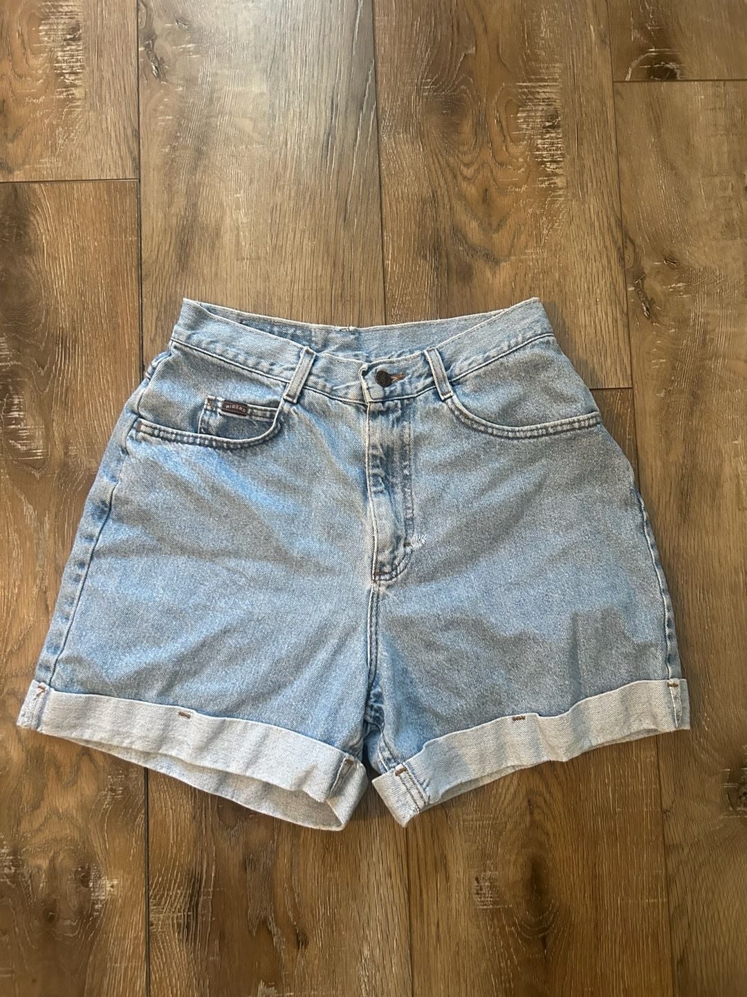 Riders Denim Shorts Size 8 Light Wash Cuffed 2
