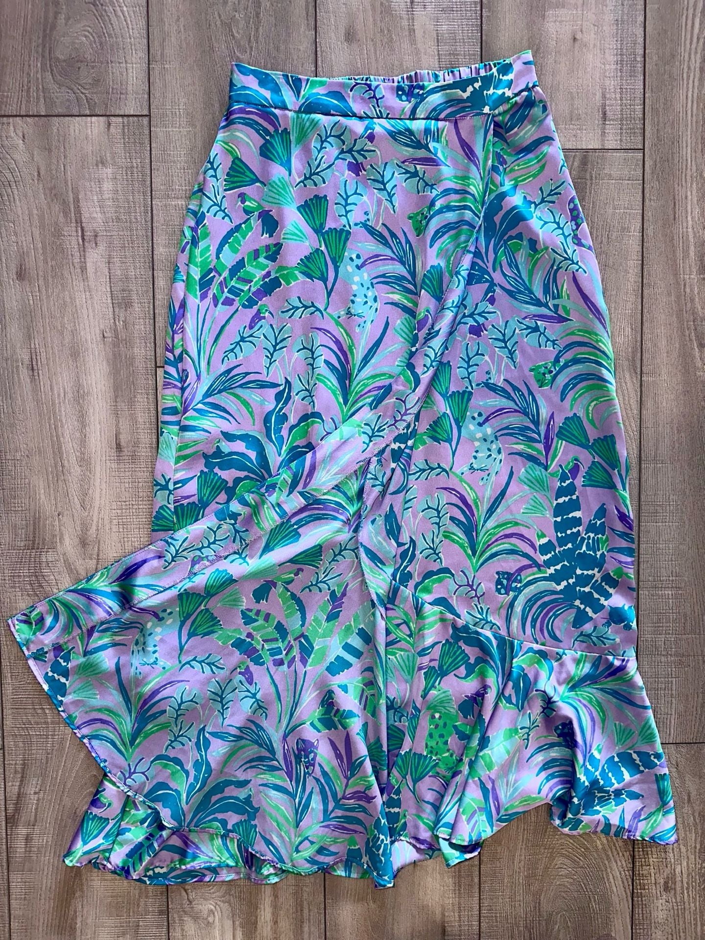 Lilly Pulitzer Britney Midi Skirt Purple Iris Faux Wrap 3