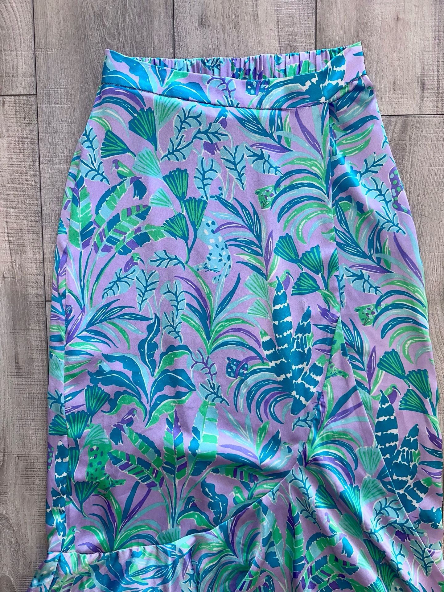 Lilly Pulitzer Britney Midi Skirt Purple Iris Faux Wrap 5