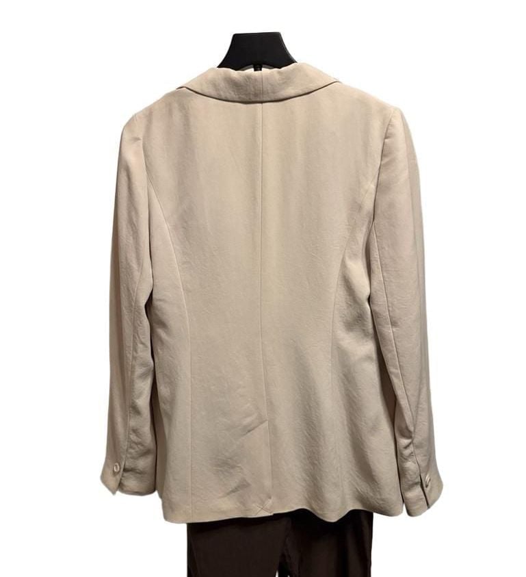 Classiques Entier Open Front Blazer Size M Ivory Triacetate Jacket 4