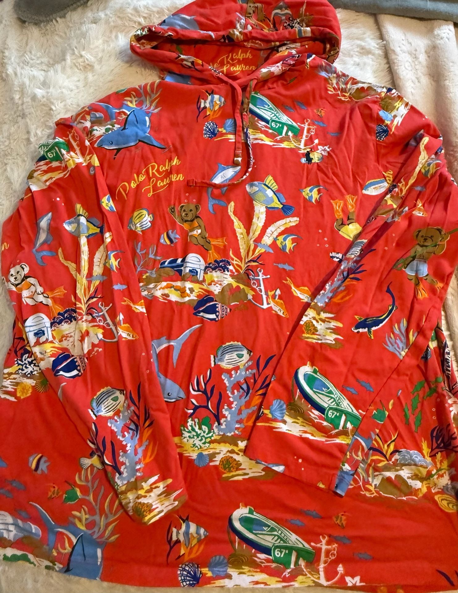 POLO RALPH LAUREN Men's Polo Bear Jersey Hooded Long-Sleeve Hooded sz xxl 2
