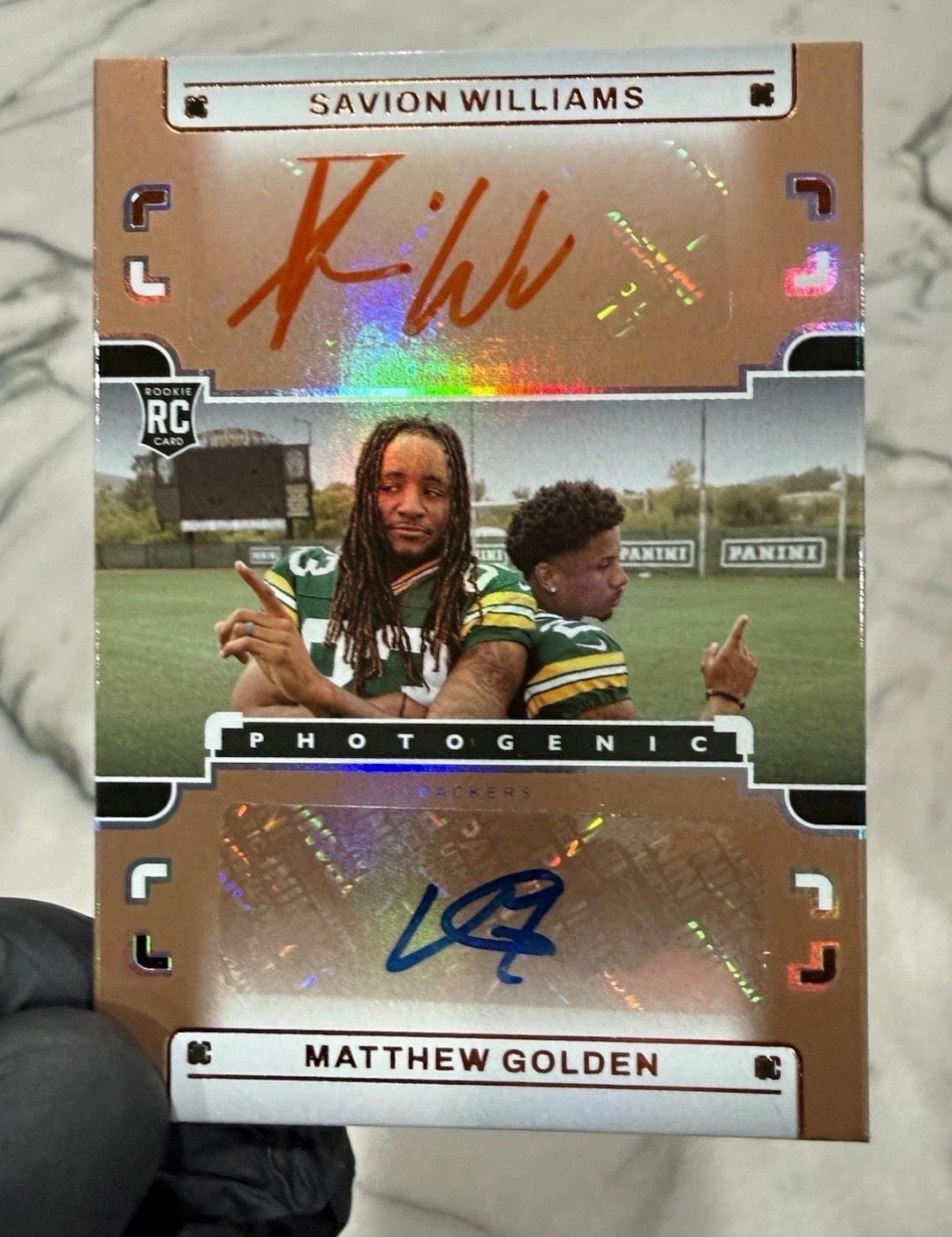 Panini 2025 Photogenic RT-GB Rookie Team Autographs Golden/Williams Packers Auto 1