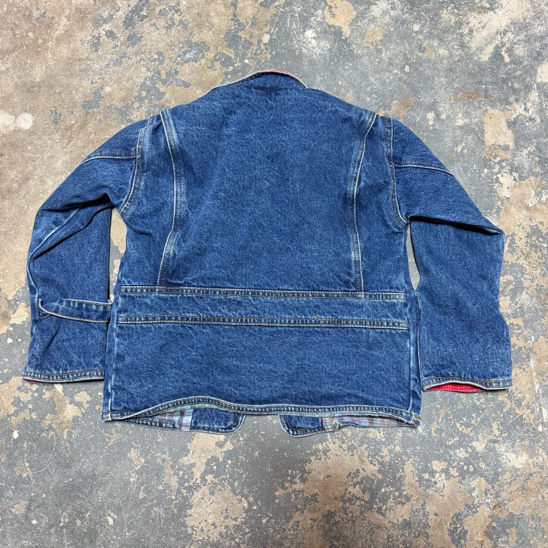 Vintage London Fog Denim Coat, Pink Collar, Youth 4