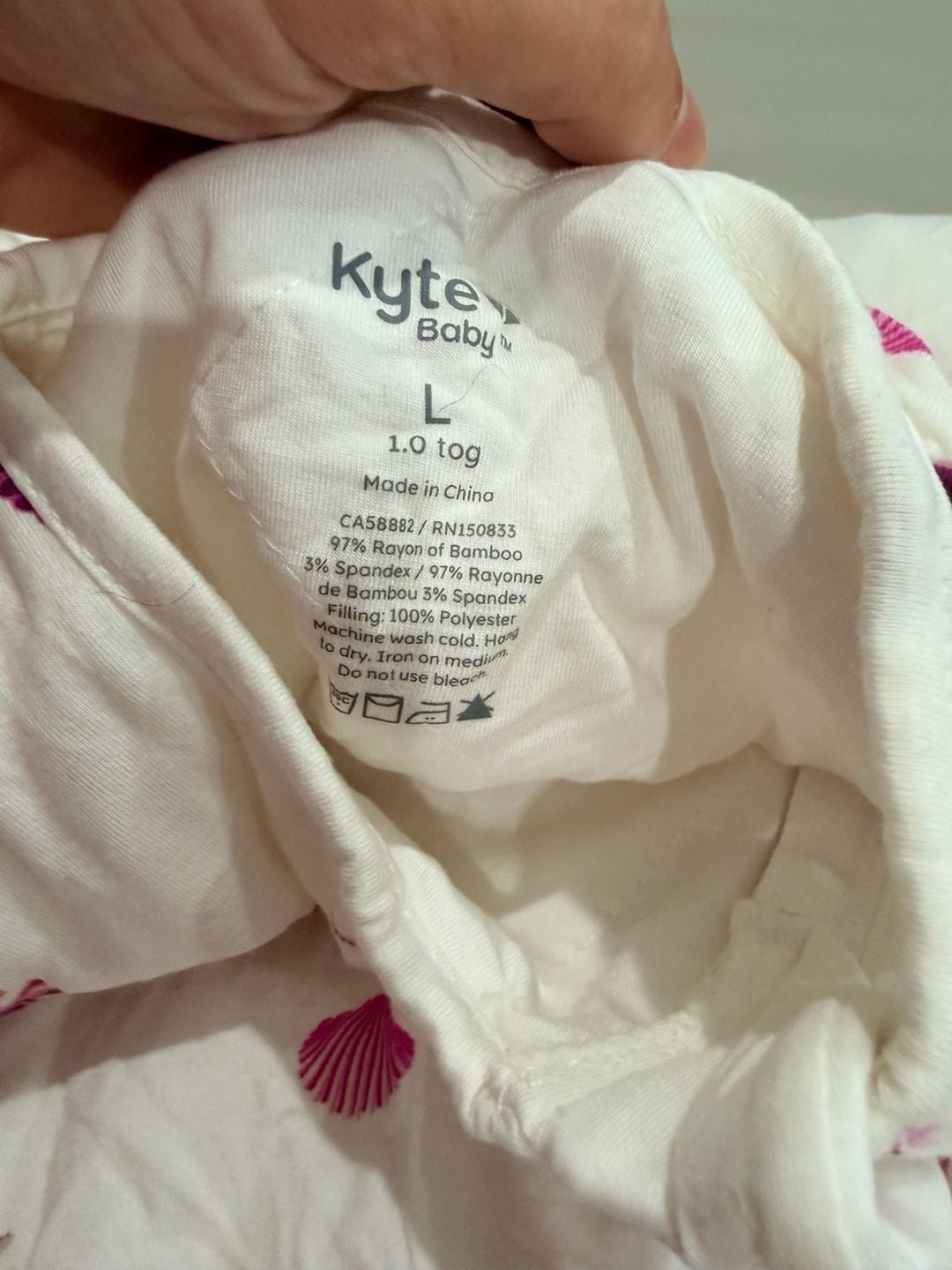Kyte BABY Sleep Sack Bag Raspberry Sea Shells Pink White Pre-Owned 2