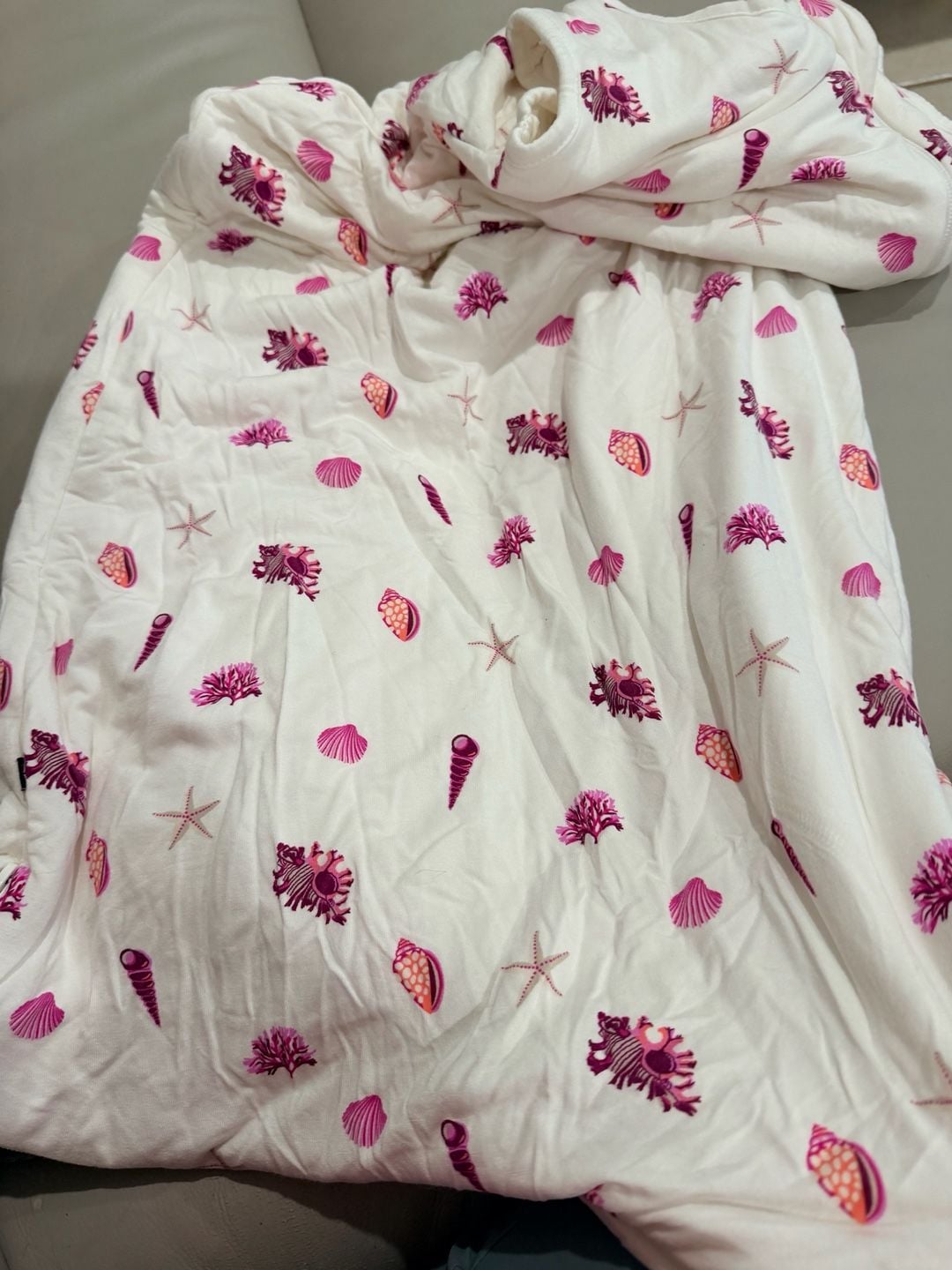 Kyte BABY Sleep Sack Bag Raspberry Sea Shells Pink White Pre-Owned 3