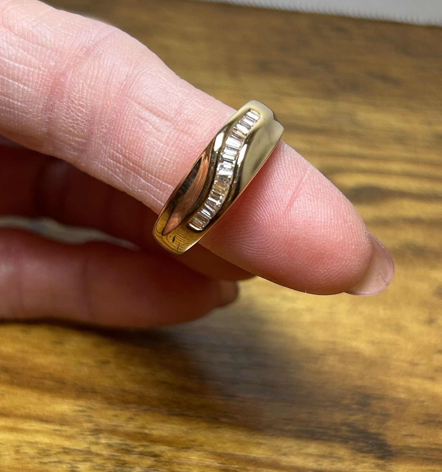 14K Yellow Gold Diamond Channel Set Baguette Ring 3
