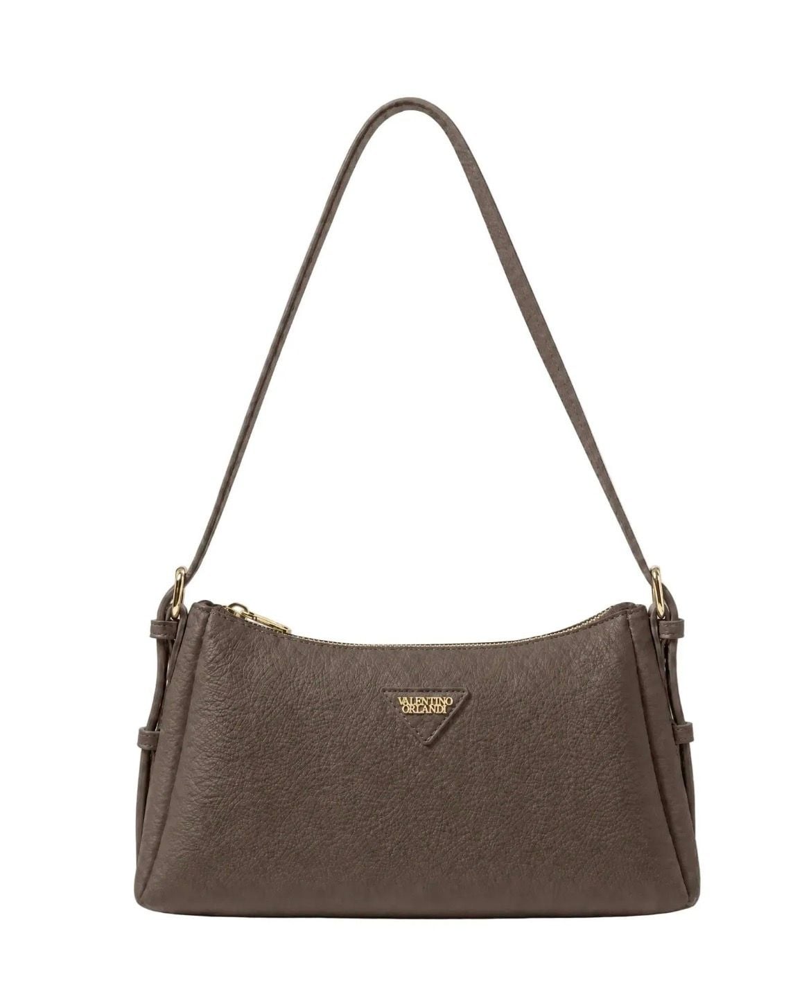 Valentino Orlandi Brown Pebbled Leather Shoulder Bag 2