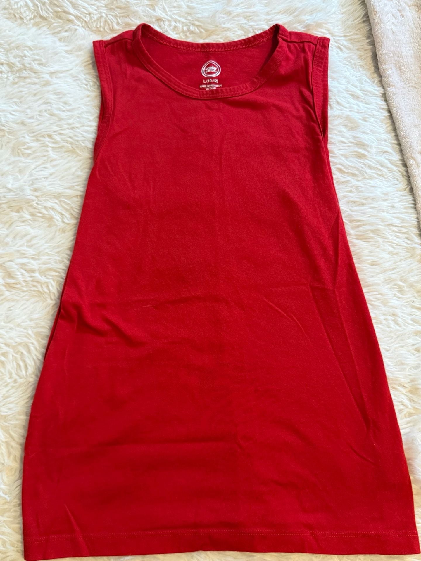 Wonder Nation Tank Top Size youth L 10-12 Red Sleeveless like new 2