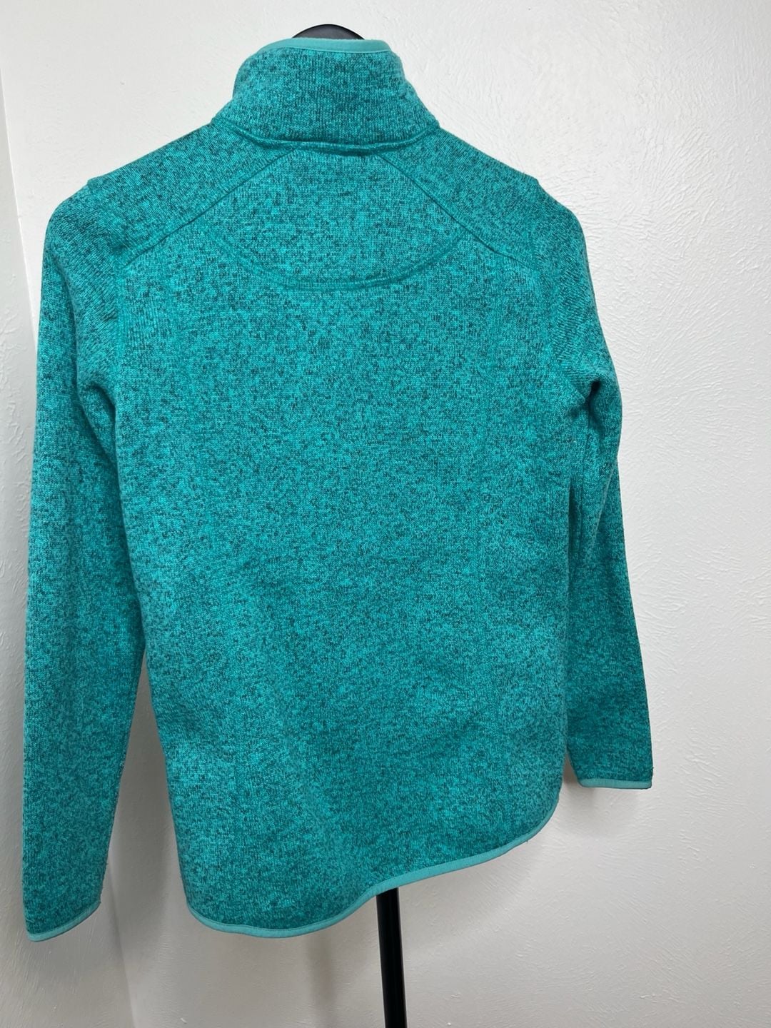 L.L.Bean Sweater Fleece Full Zip Jacket Teal Heather Outdoor Hiking Zip Pockets 3