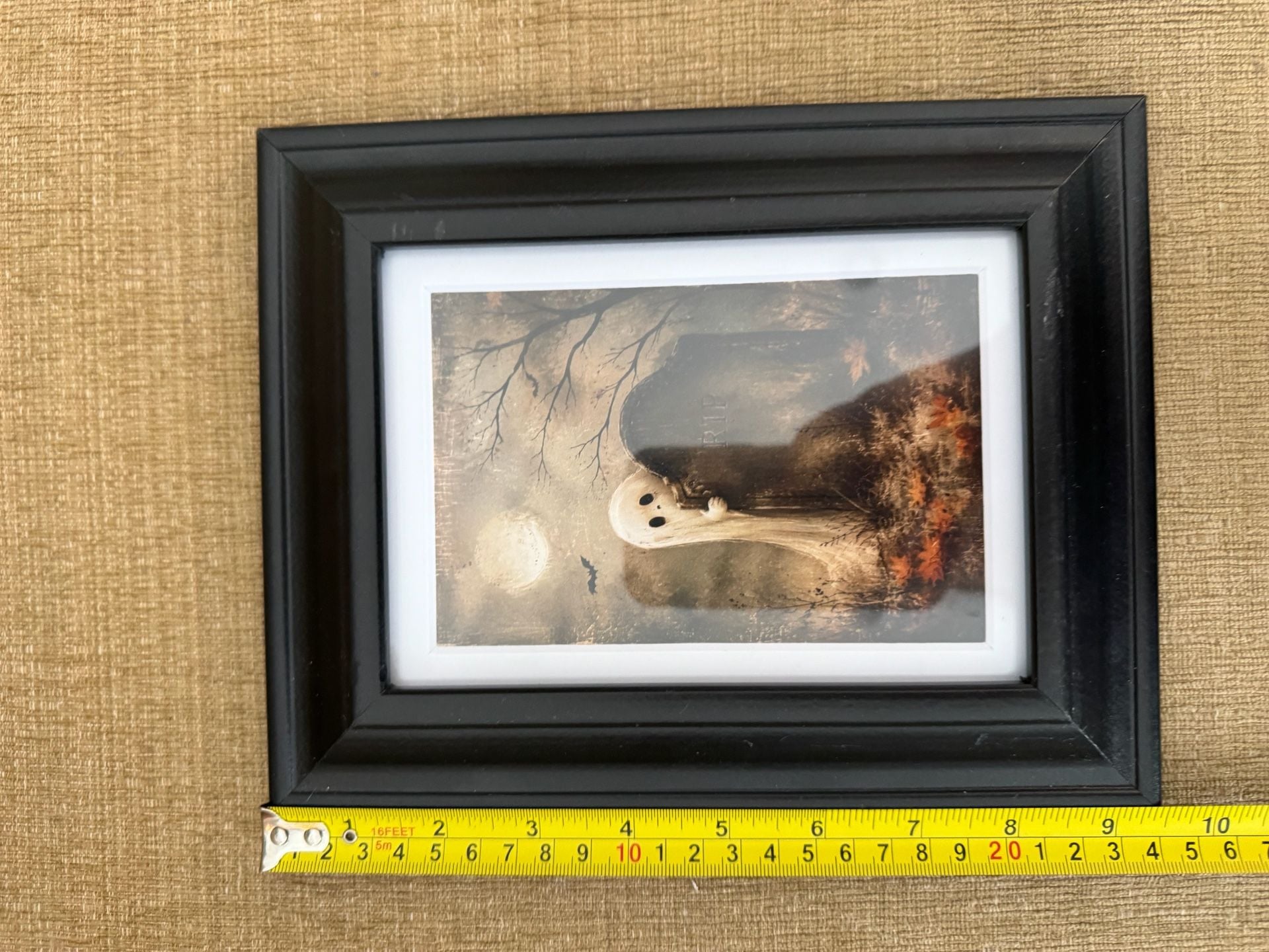 Framed Halloween Ghost With Witch Hat Art 3