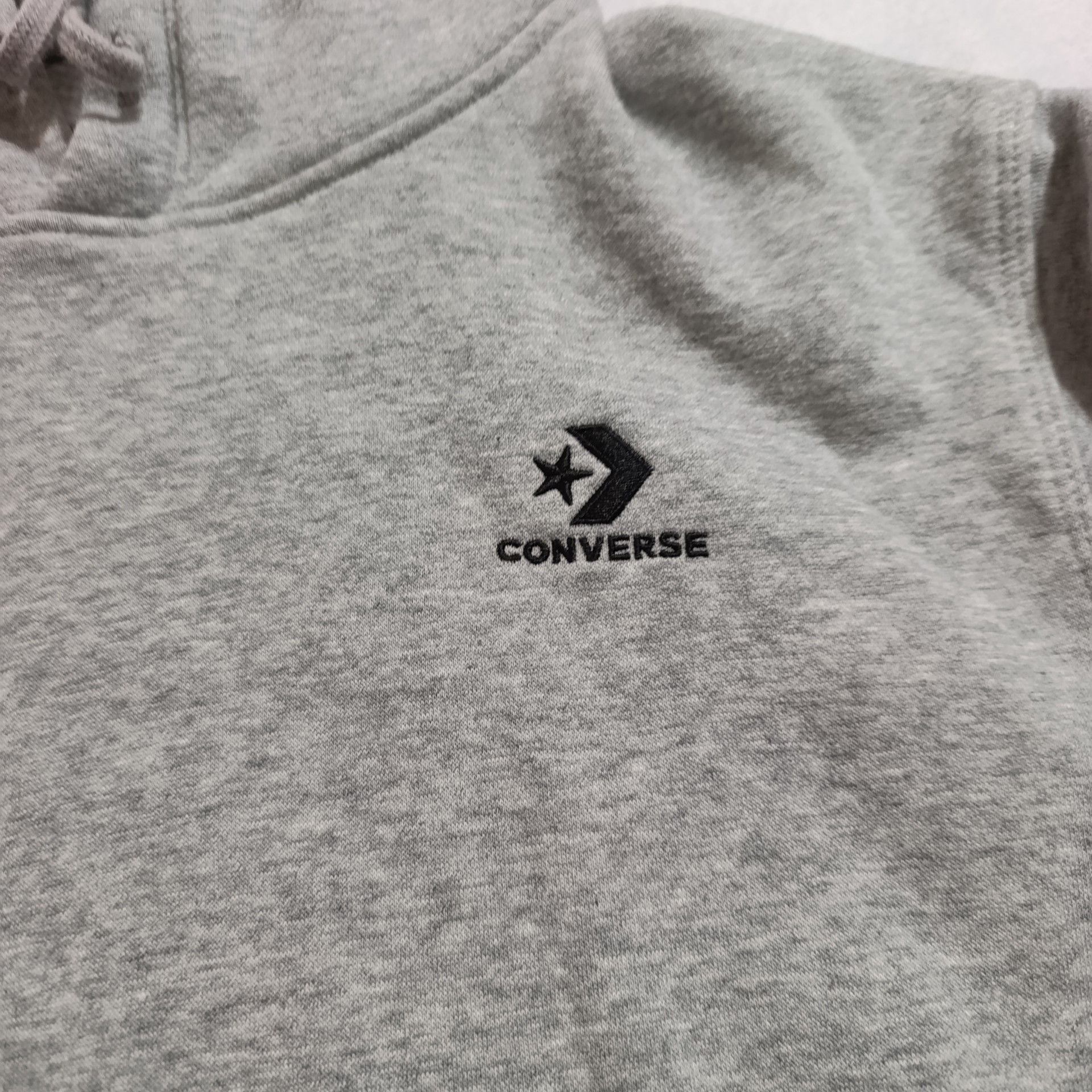 Converse Pullover Hoodie Size S Grey Fleece Sweatshirt 3