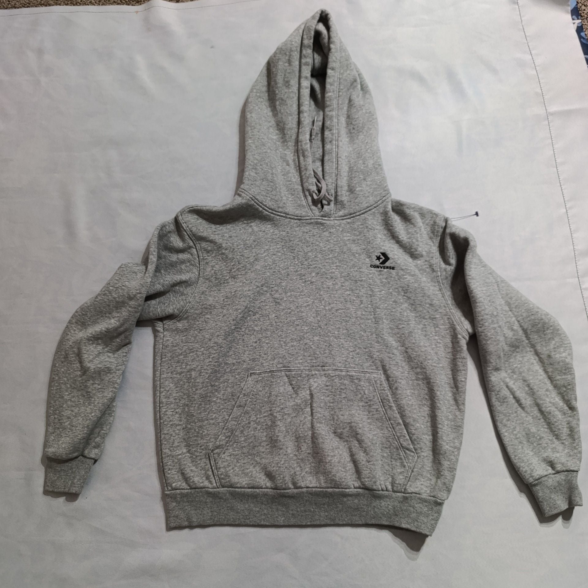 Converse Pullover Hoodie Size S Grey Fleece Sweatshirt 2