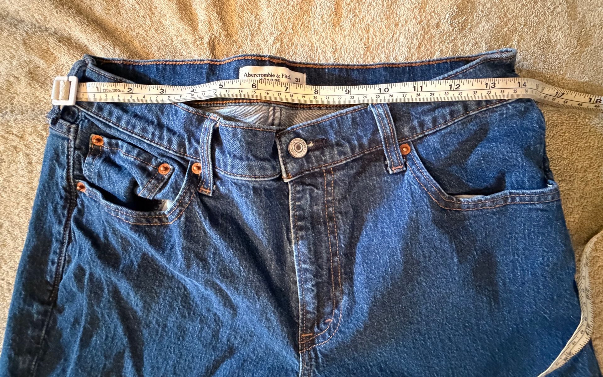 Abercrombie & Fitch High Rise Bootcut Jeans Size 31 Regular Blue 3