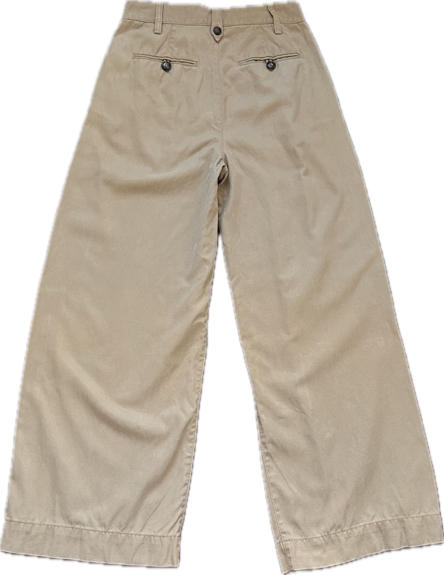 Madewell Harlow Wide Leg Pleated Trouser Crossover Waist Size 0 Tan 9
