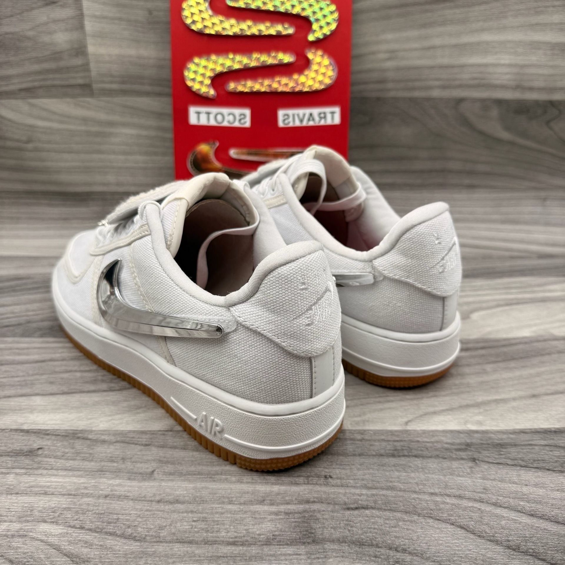 Nike Air Force 1 Low Travis Scott White AQ4211-100 Sz 9.5 New With Swoosh Pack 9