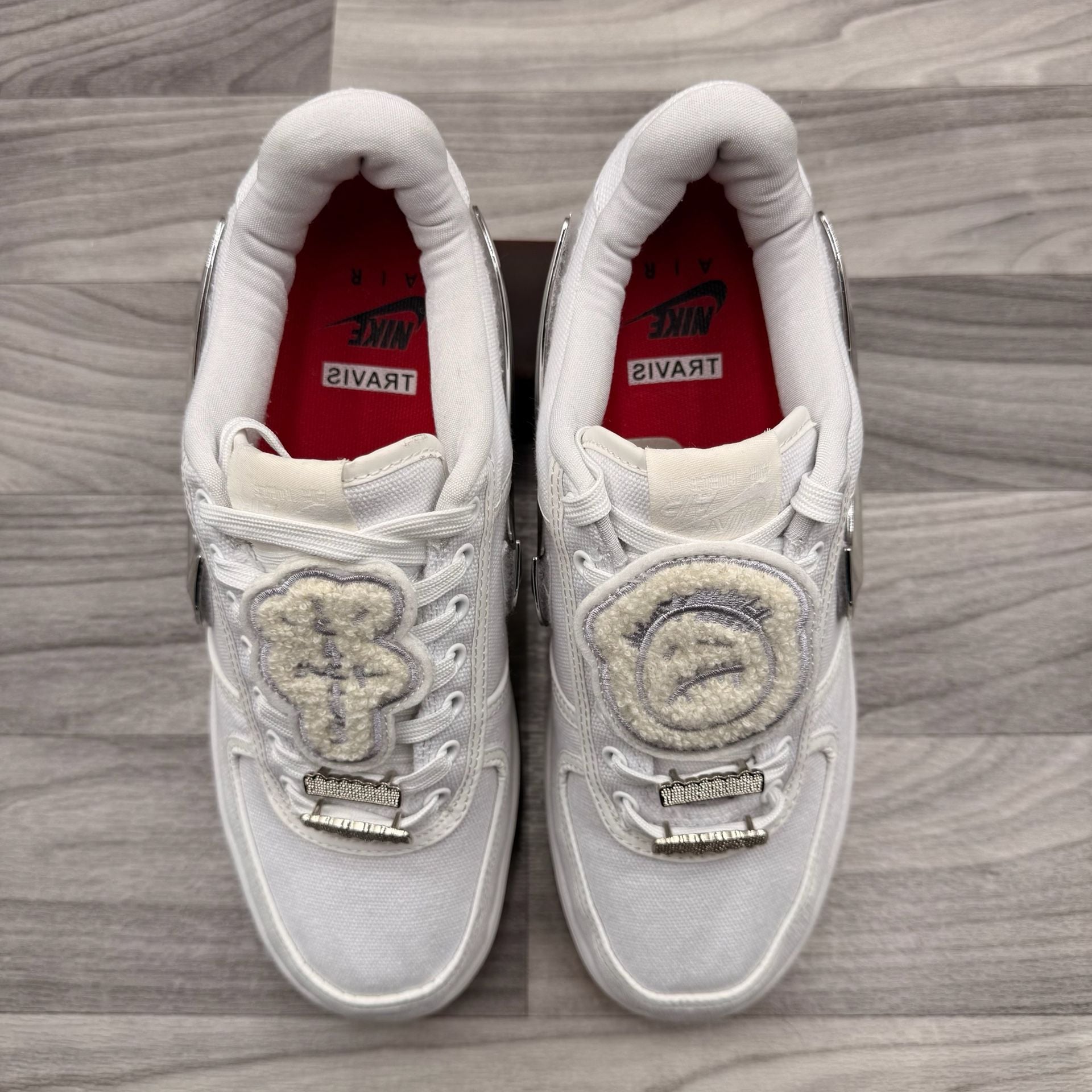 Nike Air Force 1 Low Travis Scott White AQ4211-100 Sz 9.5 New With Swoosh Pack 16