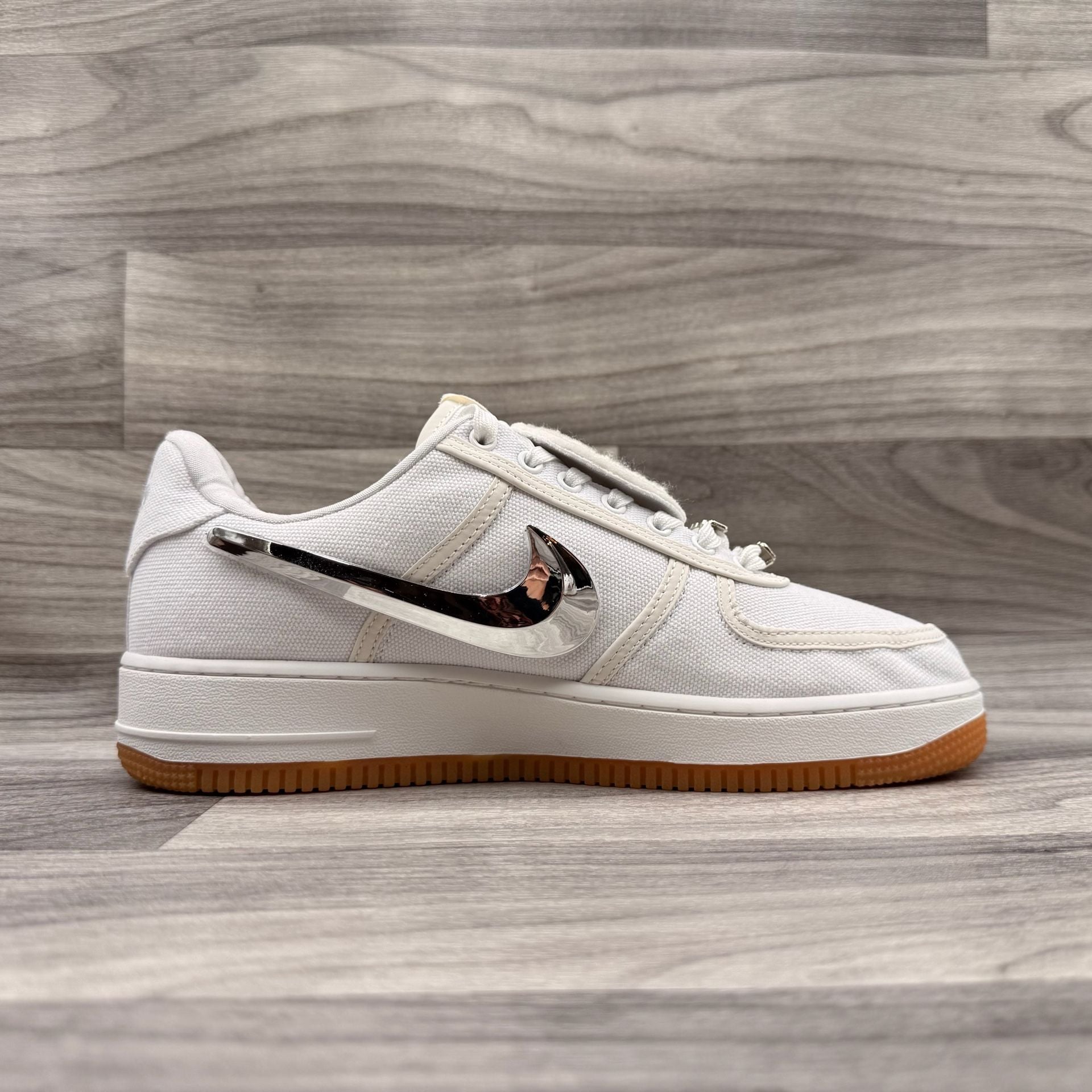 Nike Air Force 1 Low Travis Scott White AQ4211-100 Sz 9.5 New With Swoosh Pack 19