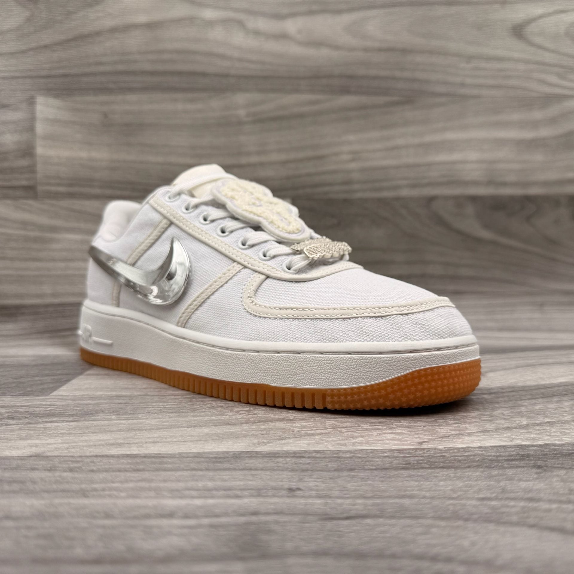 Nike Air Force 1 Low Travis Scott White AQ4211-100 Sz 9.5 New With Swoosh Pack 21