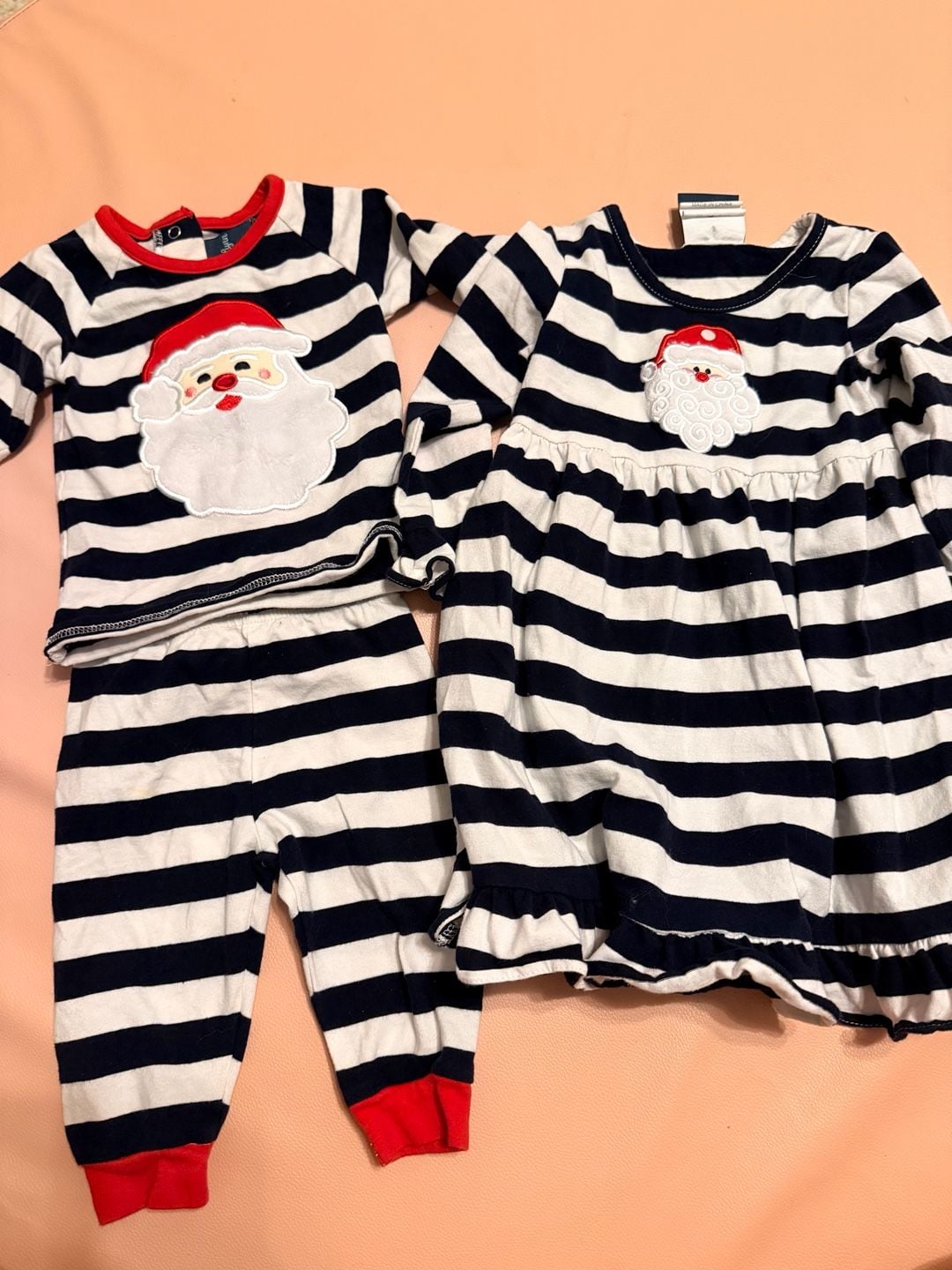 Kristin Lynn Kids brother sister siblings match Santa Christmas outfits dress 1