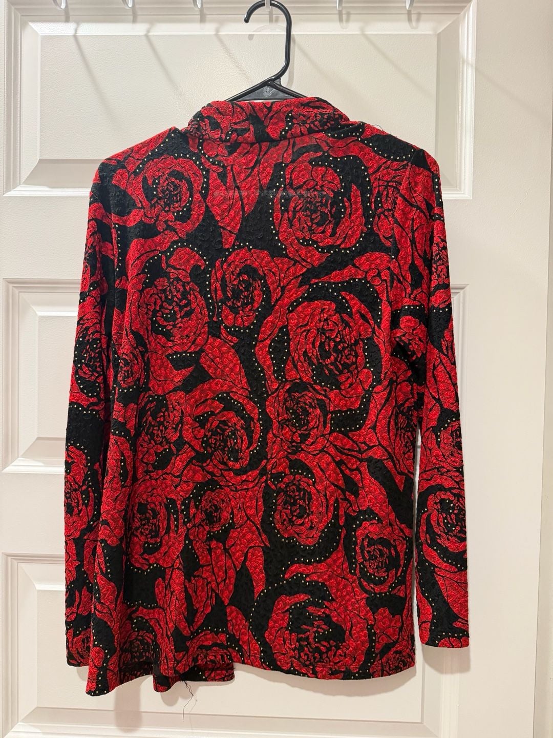 JM Collection Petite Red Black Rose Jacket PM 2
