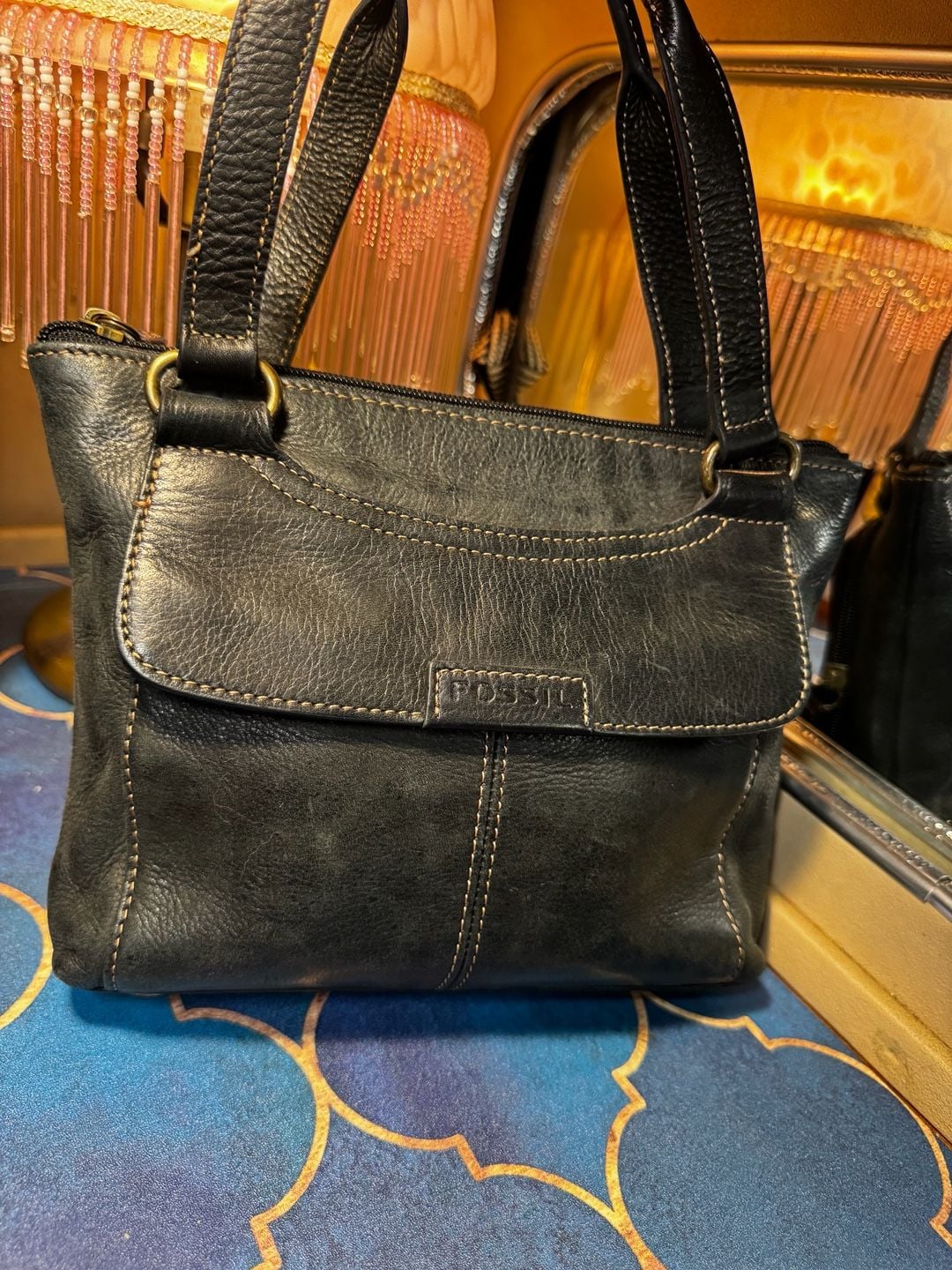 Fossil flip pocket satchel New 8