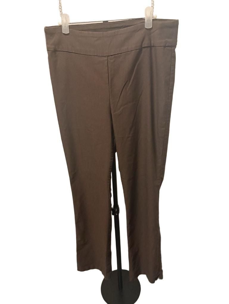Tribal Pull On Pants Size 12 Brown Straight Leg Stretch 2