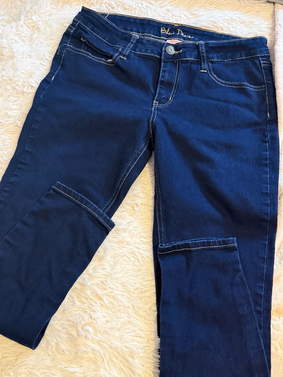 Blue Desire Skinny Jeans Size 13 Dark Wash Curvy 2