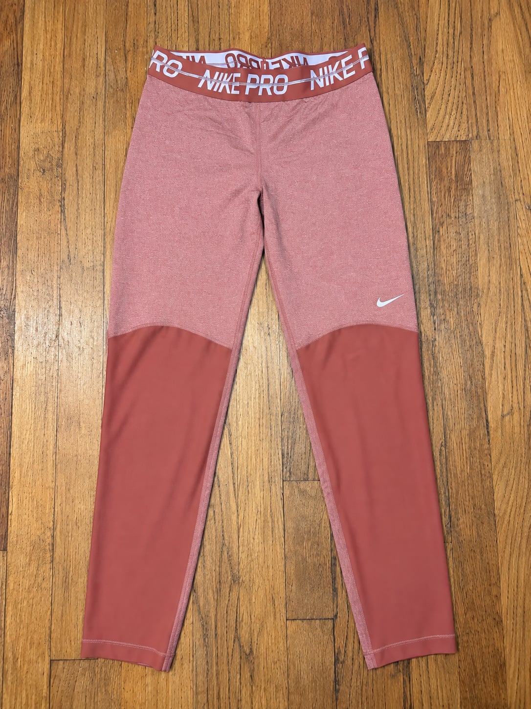 Nike Pro Dri-FIT Women’s Mesh Panel Leggings Small Burnt Orange Terracotta 2