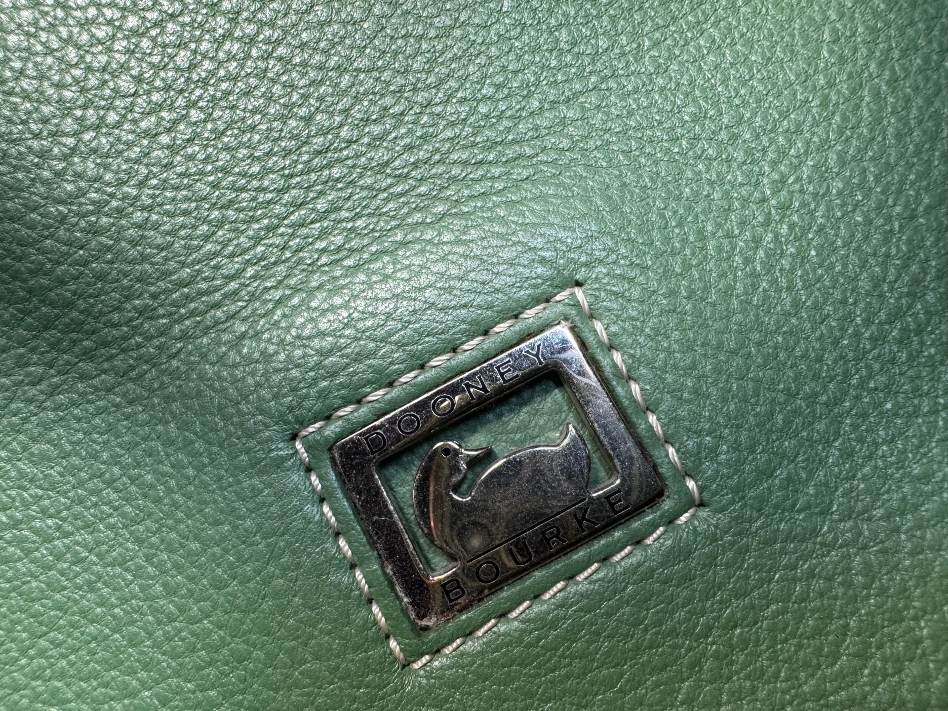 Dooney & Bourke Green Pebbled Leather shoulderTote hand Bag w strap 3