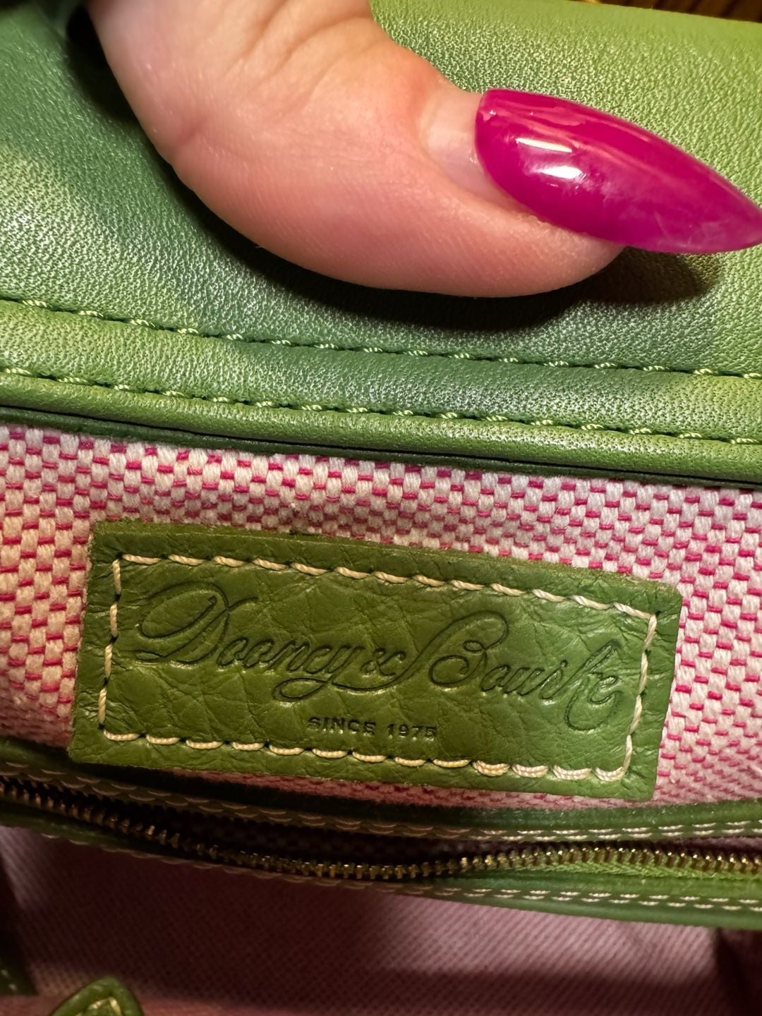 Dooney & Bourke Green Pebbled Leather shoulderTote hand Bag w strap 7