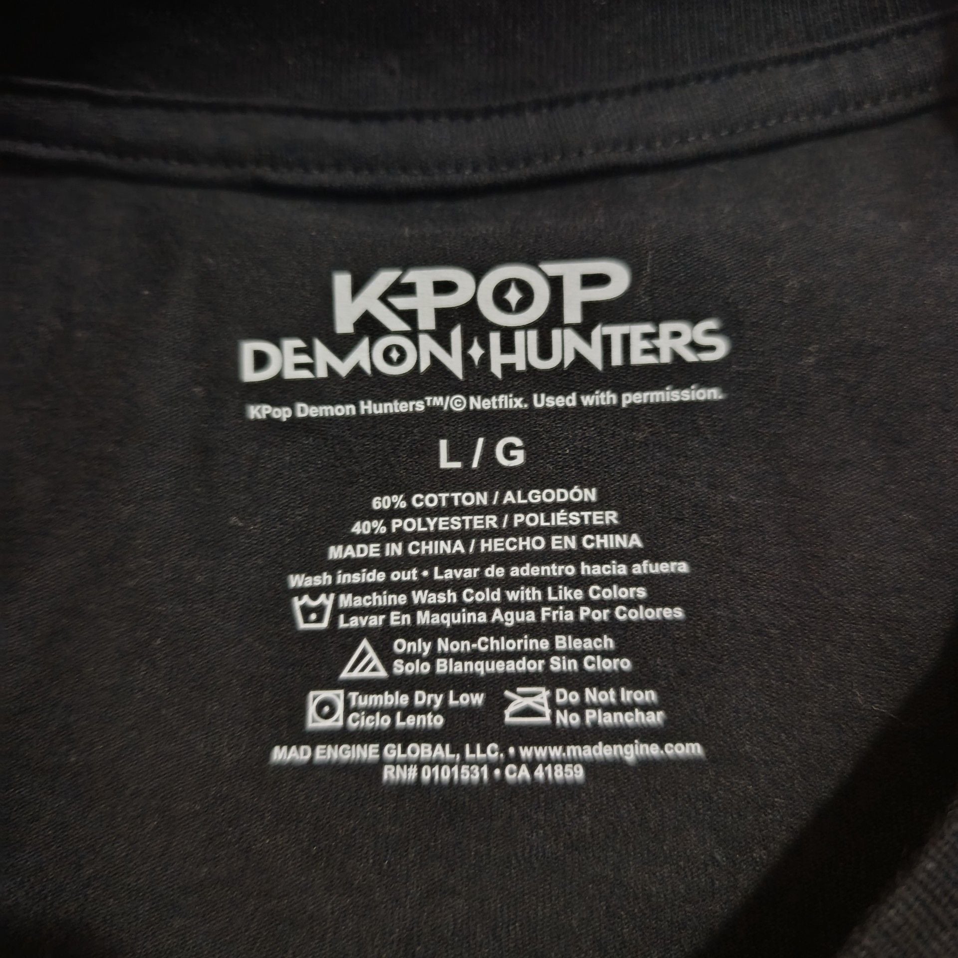KPop Demon Hunters T-Shirt Size L Black Graphic 4
