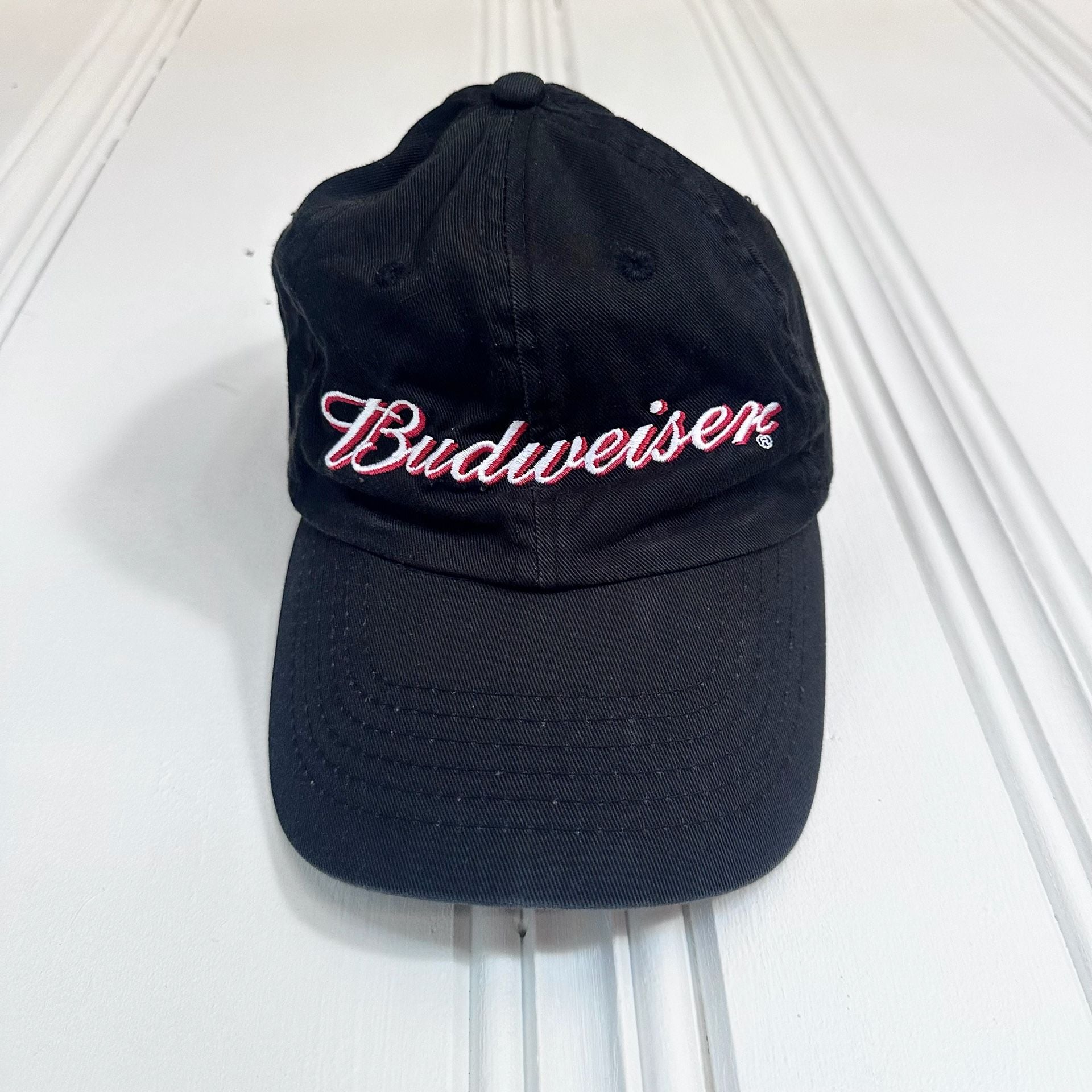 Budweiser Embroidered Logo Black Baseball Cap Hat 2