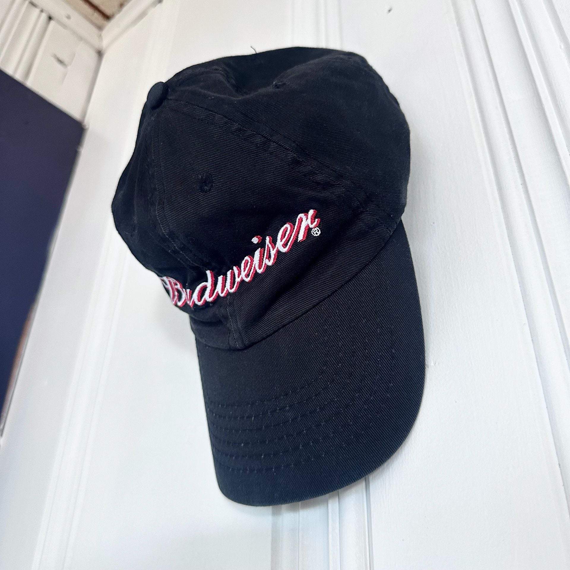 Budweiser Embroidered Logo Black Baseball Cap Hat 5