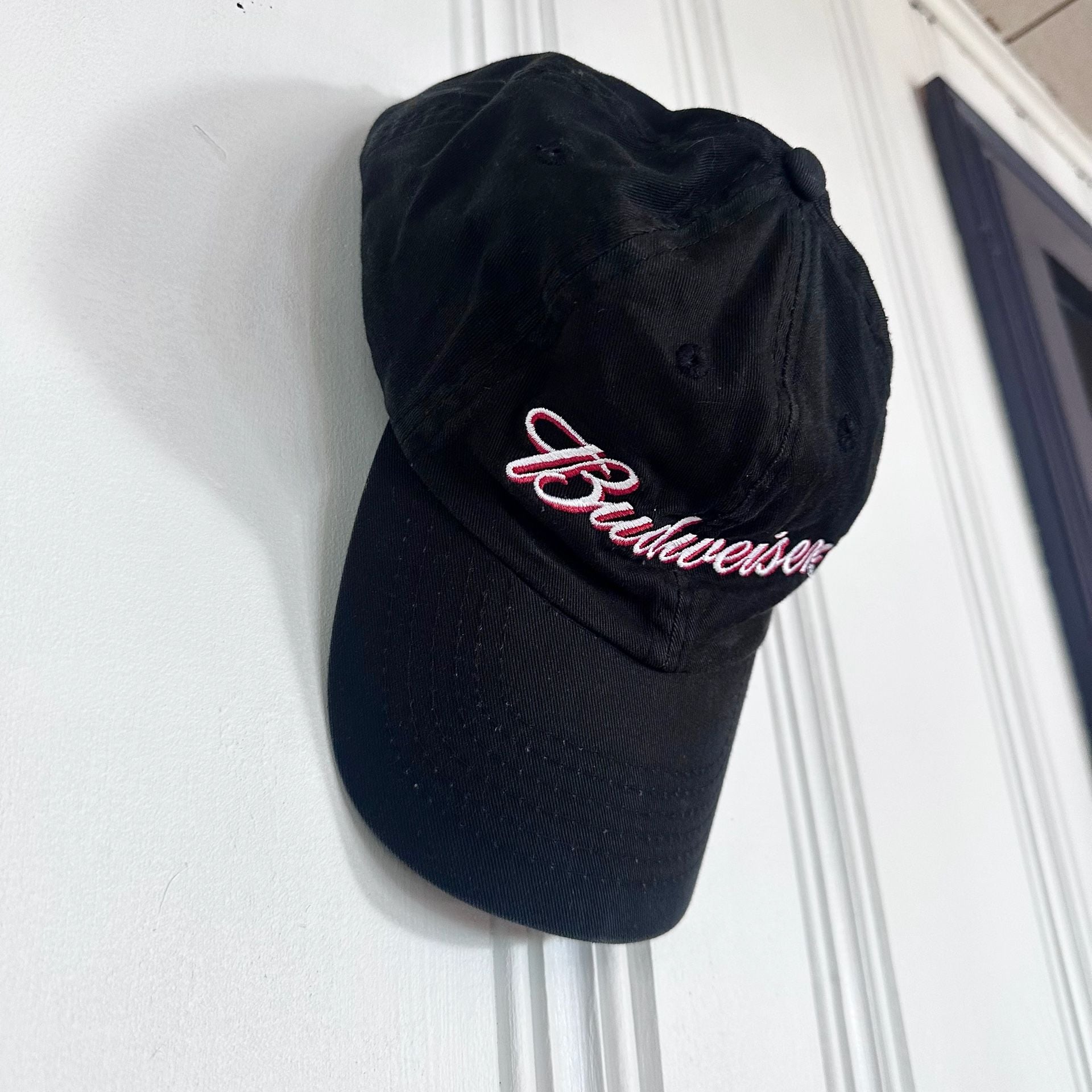Budweiser Embroidered Logo Black Baseball Cap Hat 6