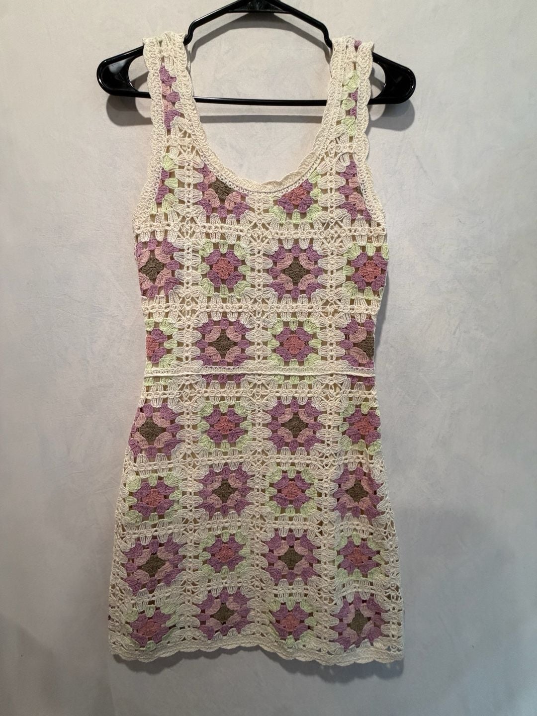 Saltwater Luxe Crochet Granny Square Dress Size M 2