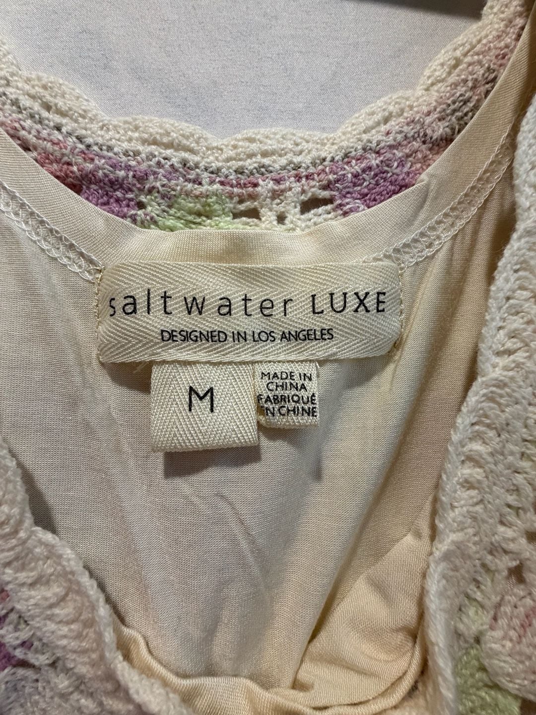 Saltwater Luxe Crochet Granny Square Dress Size M 3