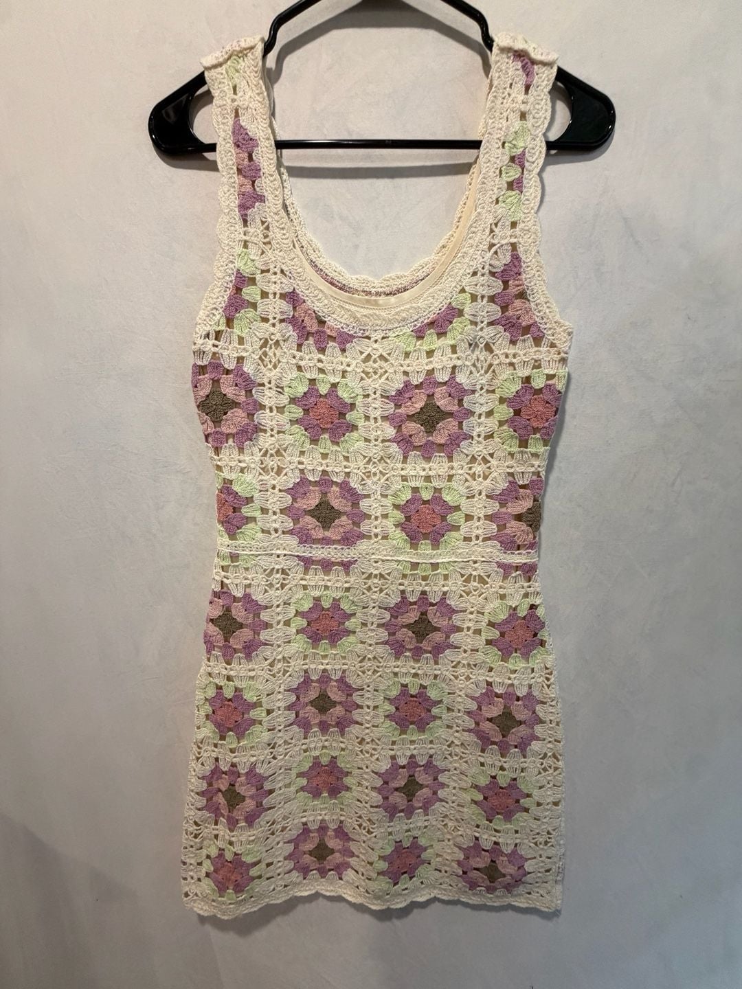 Saltwater Luxe Crochet Granny Square Dress Size M 4