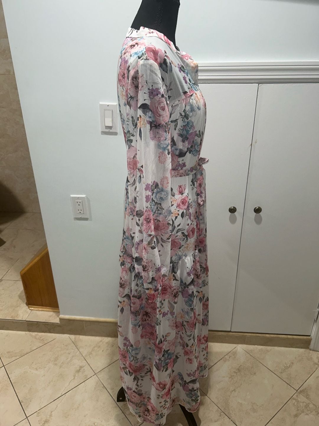 SHEIN Modely Floral Long Sleeve Maxi Dress Size M 4