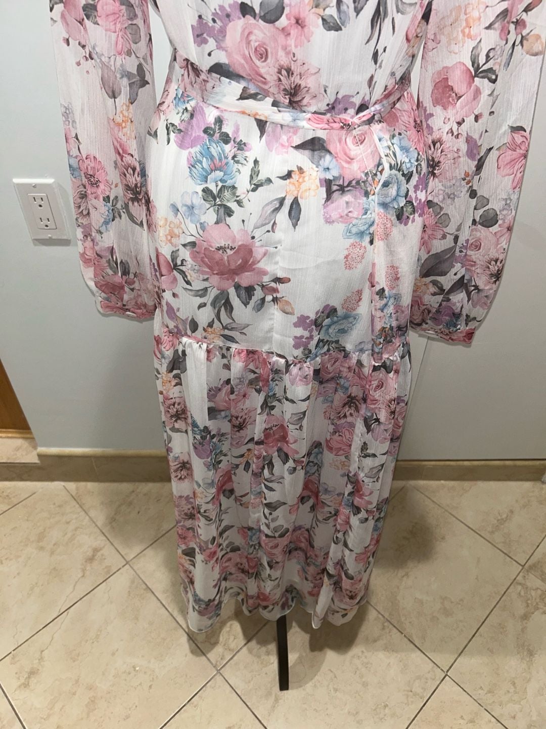 SHEIN Modely Floral Long Sleeve Maxi Dress Size M 5