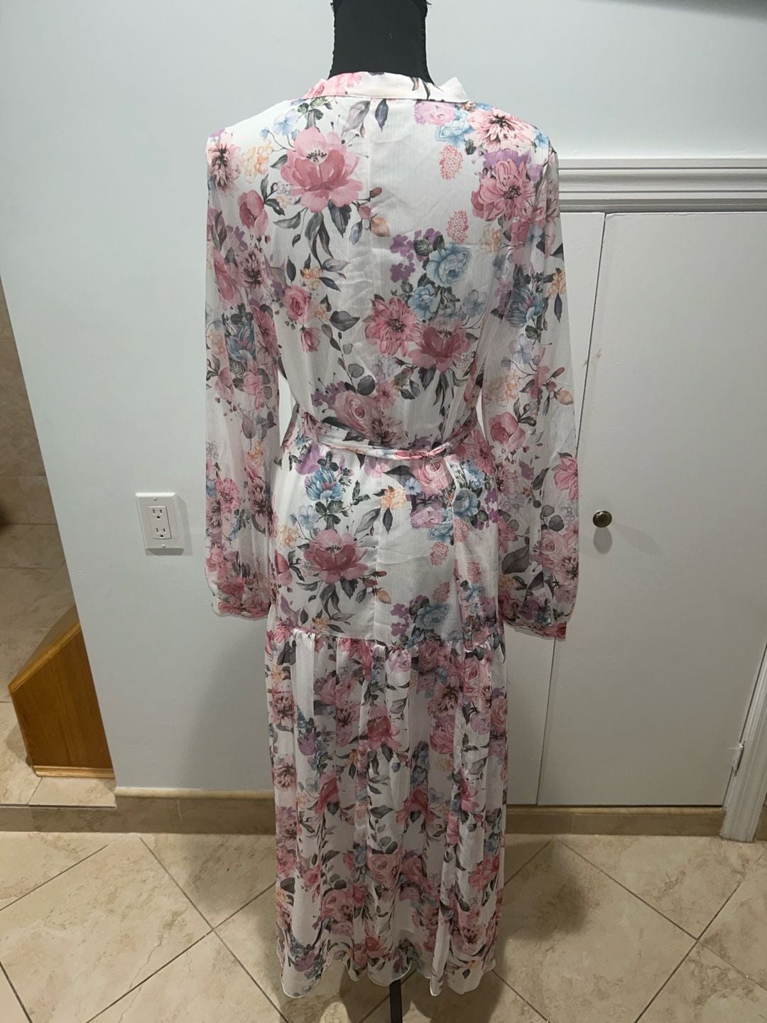 SHEIN Modely Floral Long Sleeve Maxi Dress Size M 7