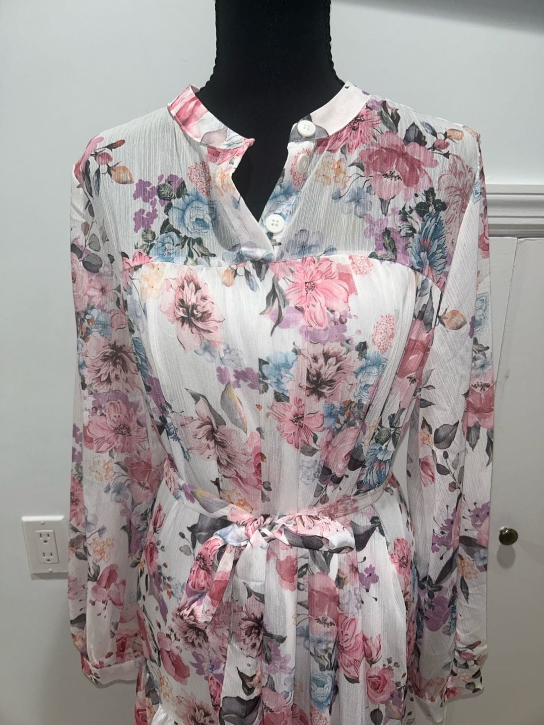 SHEIN Modely Floral Long Sleeve Maxi Dress Size M 9