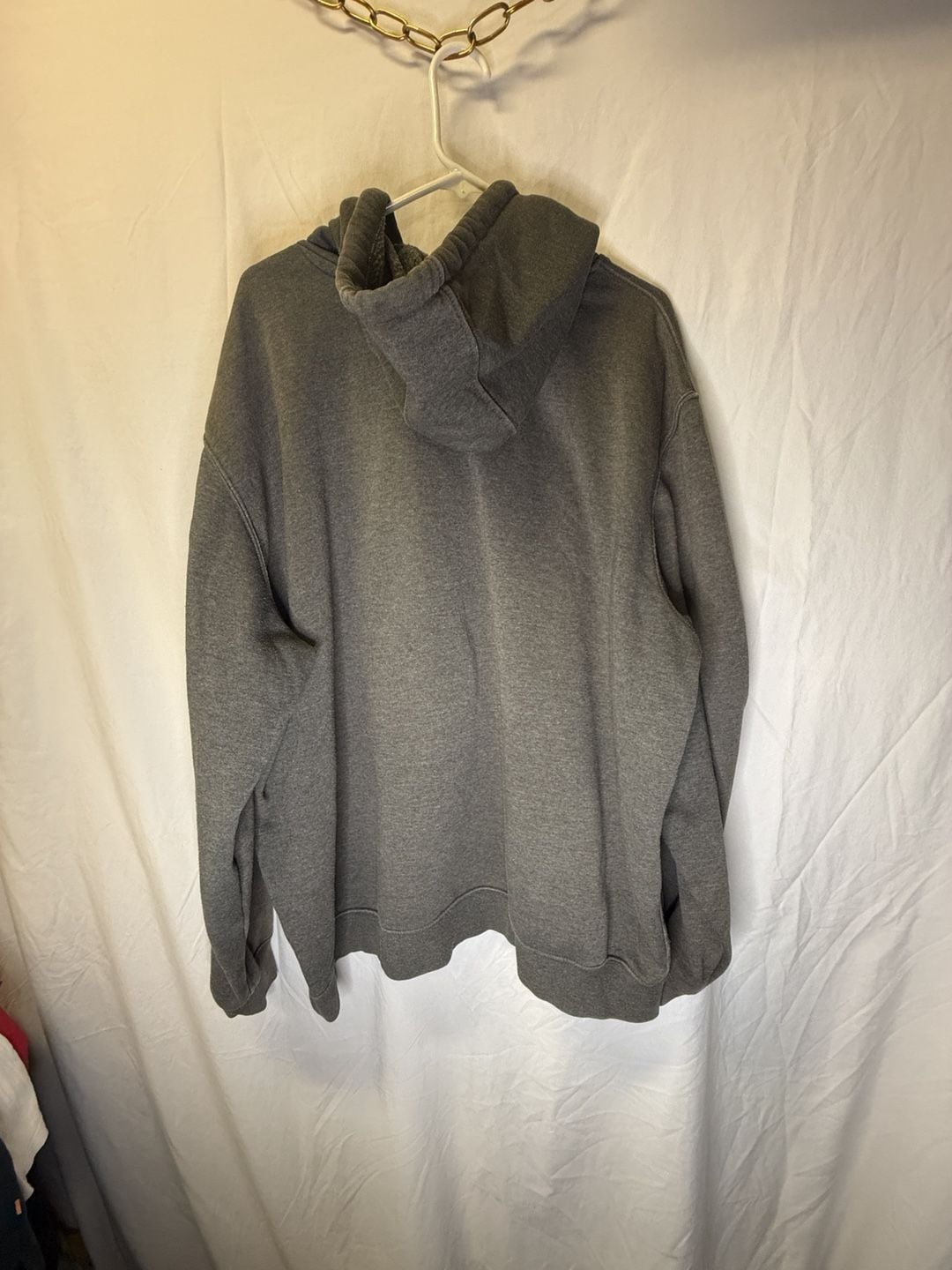 Carhartt Sleeve Logo Hoodie 2XL Grey Cotton Blend Sweatshirt 7