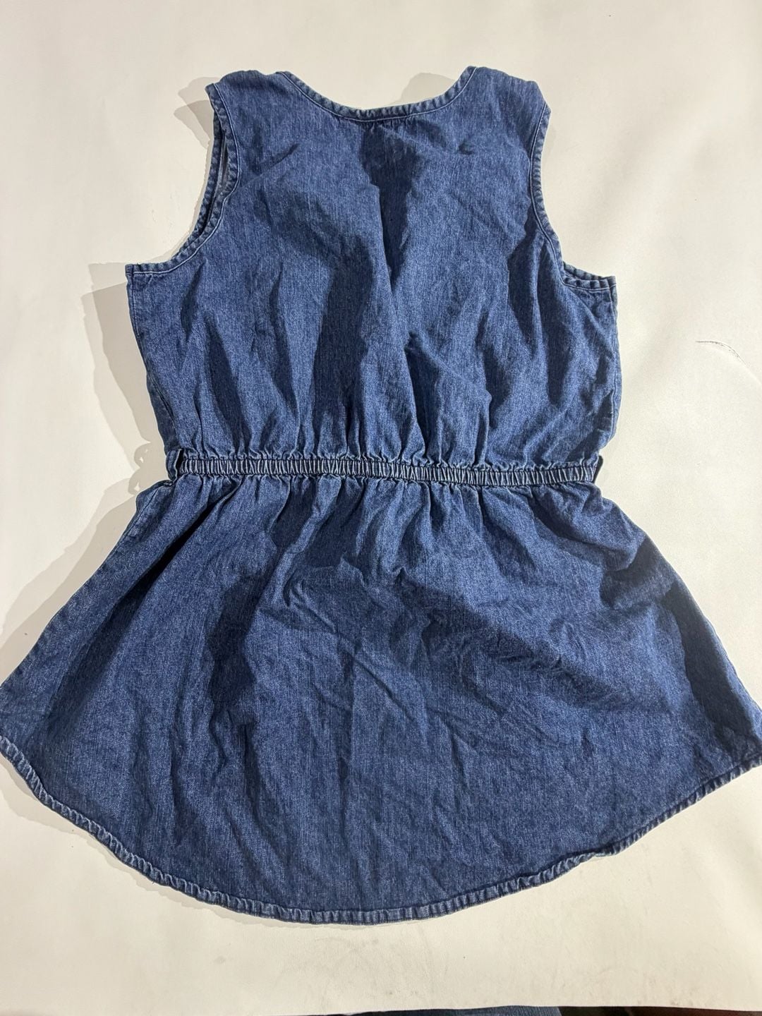 Gold Flava Denim Sleeveless Button Up Peplum Top Size 14 7