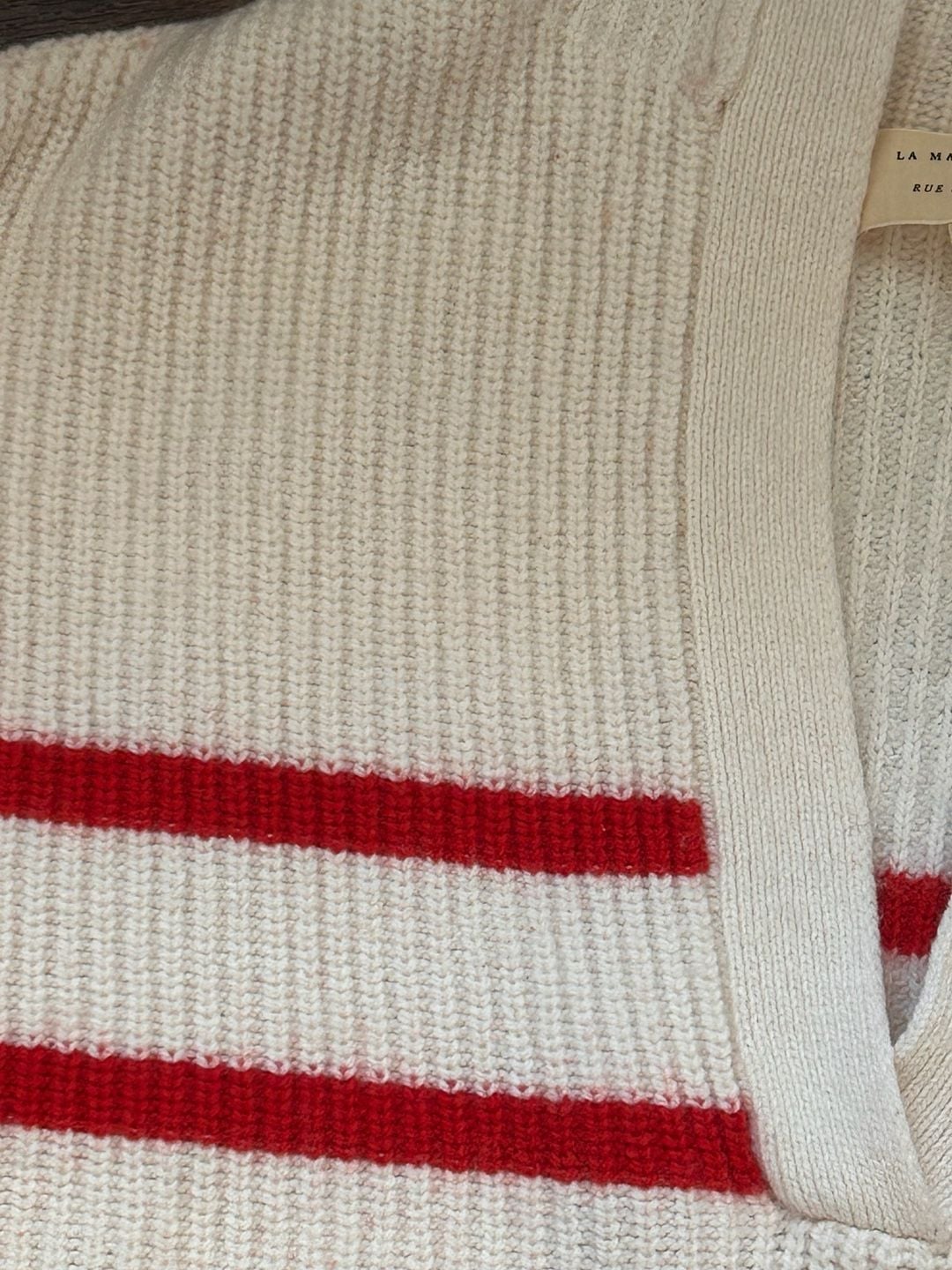 Sézane Tahar Jumper Sweater Size XS Red White Striped Sailor Collar 9