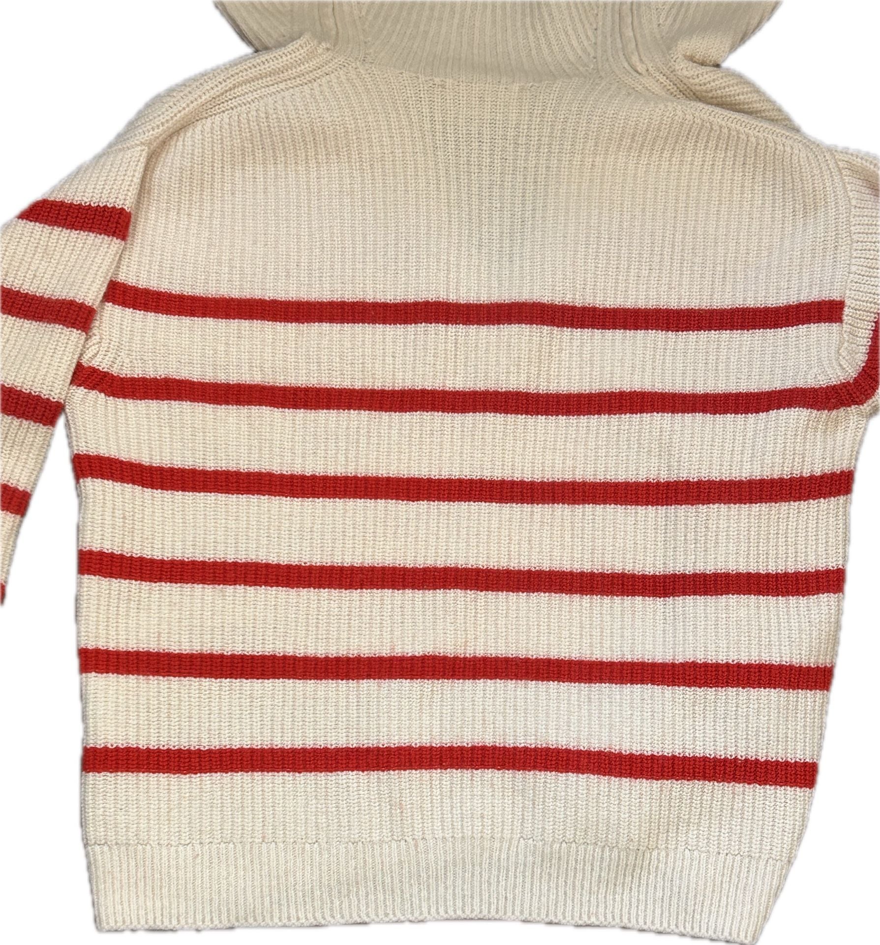 Sézane Tahar Jumper Sweater Size XS Red White Striped Sailor Collar 12