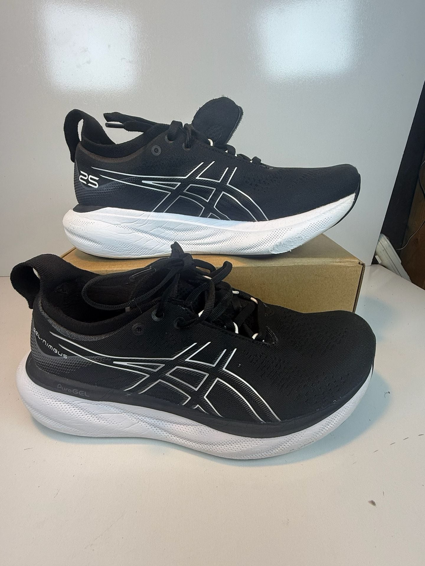 Asics Gel-Nimbus 25 Black White Running Shoes 2