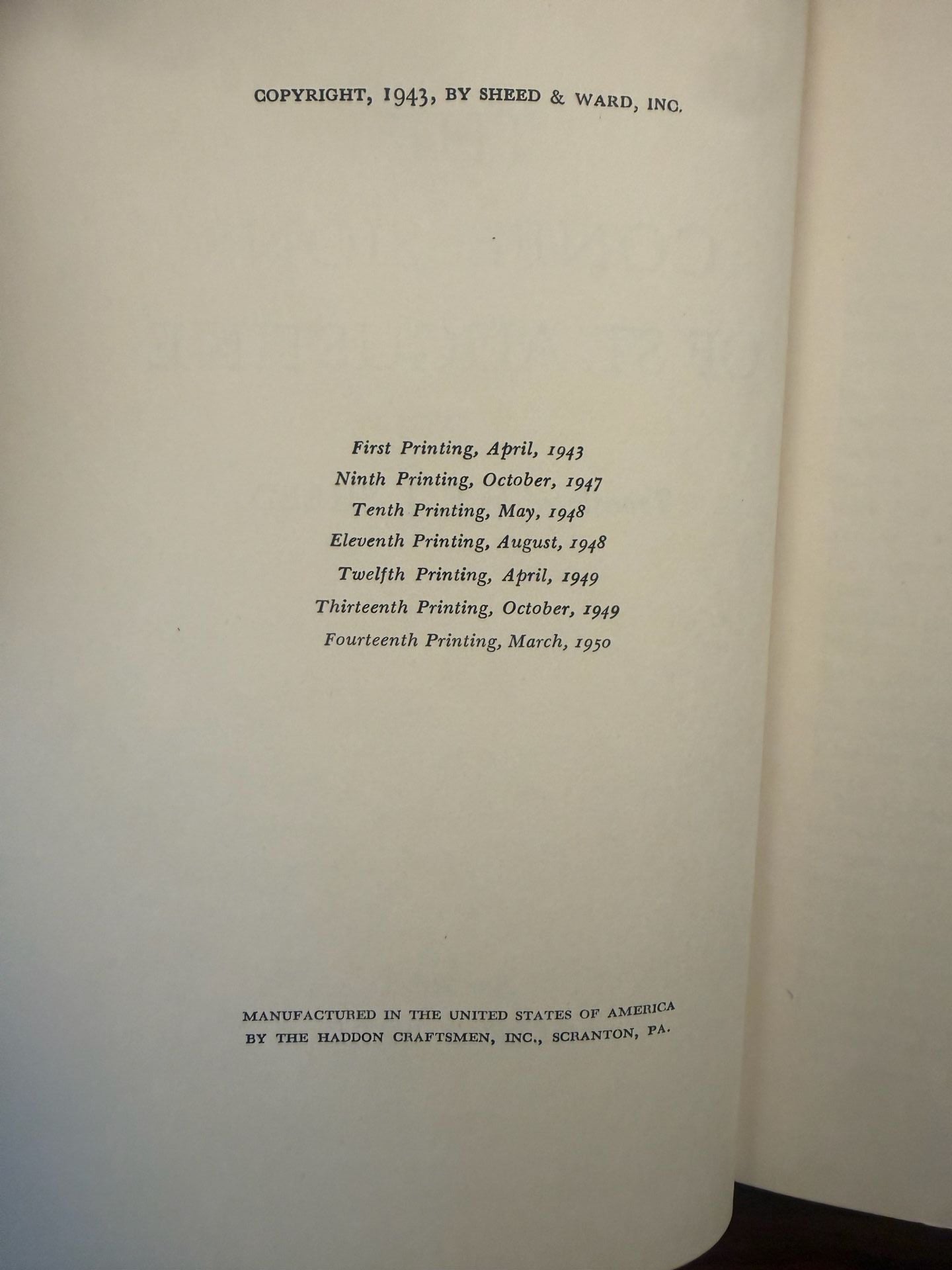 The Confessions Of St. Augustine Translated By F.J. Sheed Hardcover 2