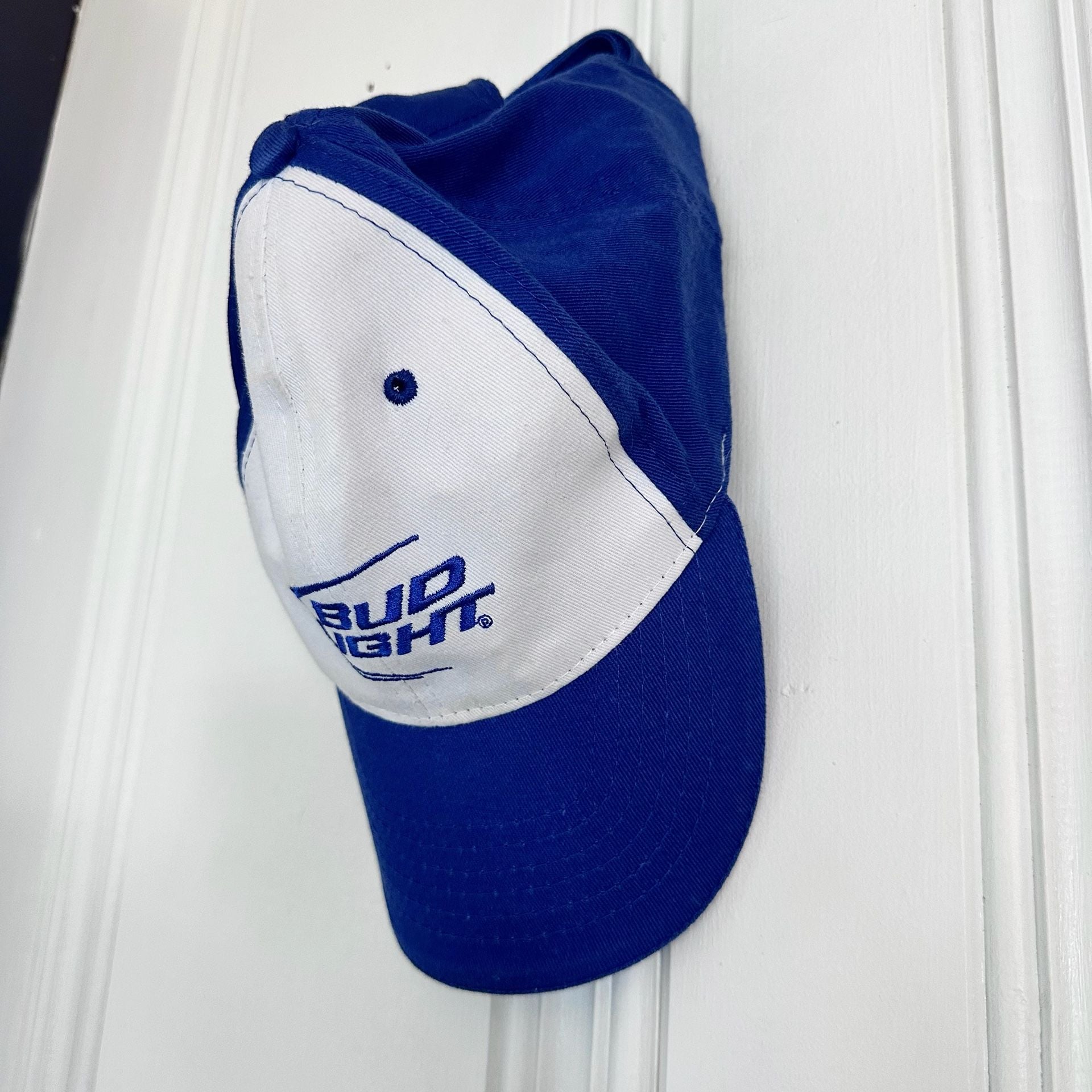 Bud Light Baseball Hat Blue White Logo Adjustable Cap 7